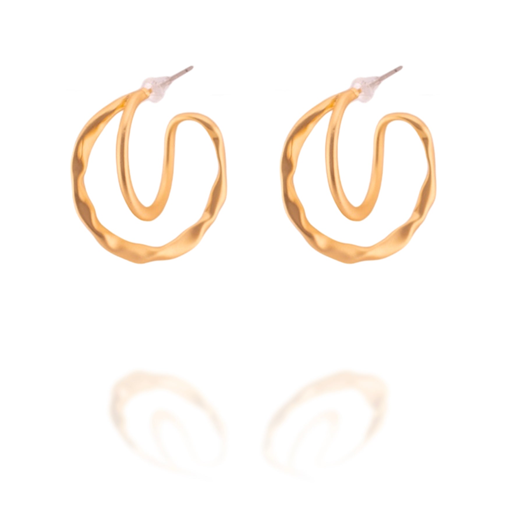 Twisty Hoop Earrings (Gold)