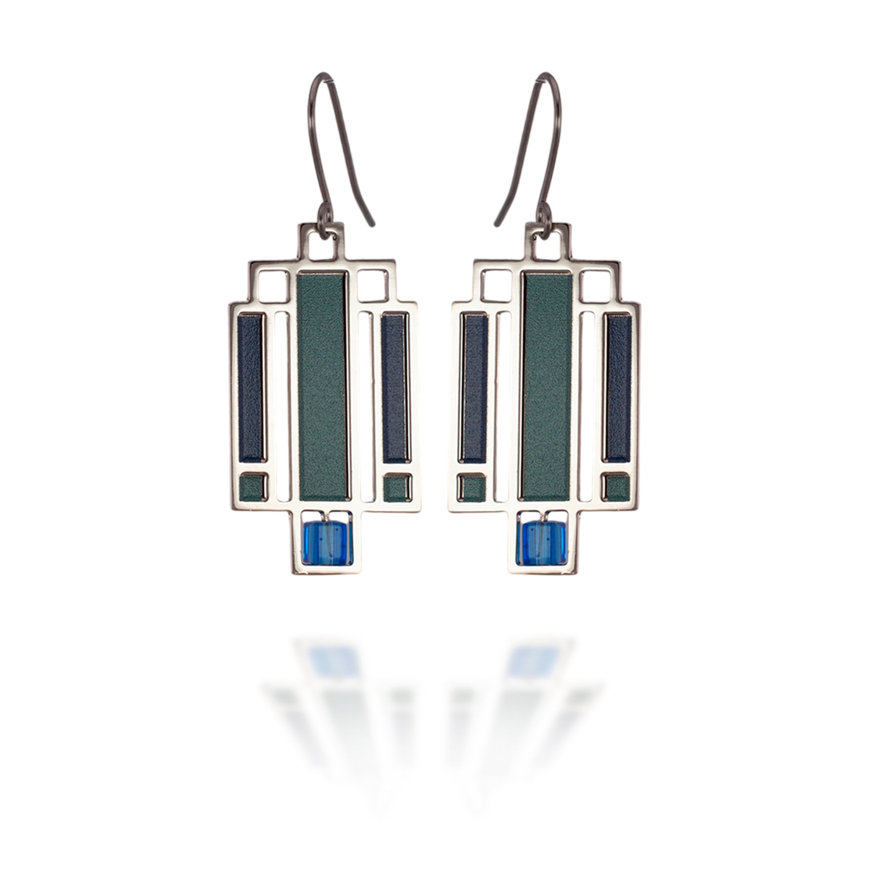 Frank Lloyd Wright Willits House Earrings (Cobalt)