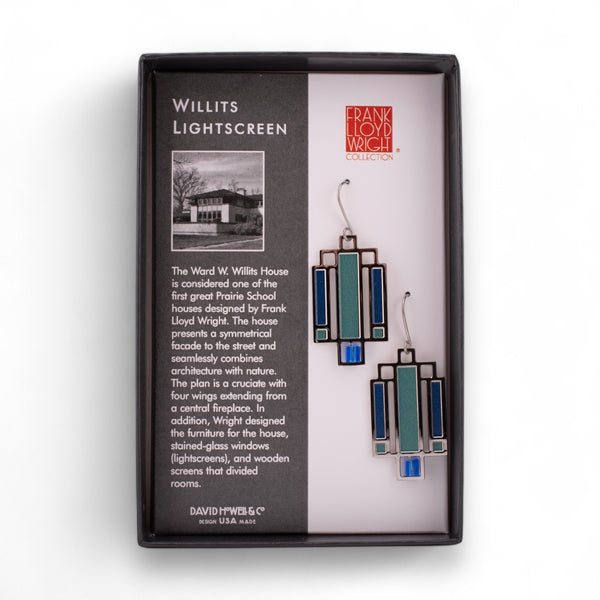 Frank Lloyd Wright Willits House Earrings (Cobalt)