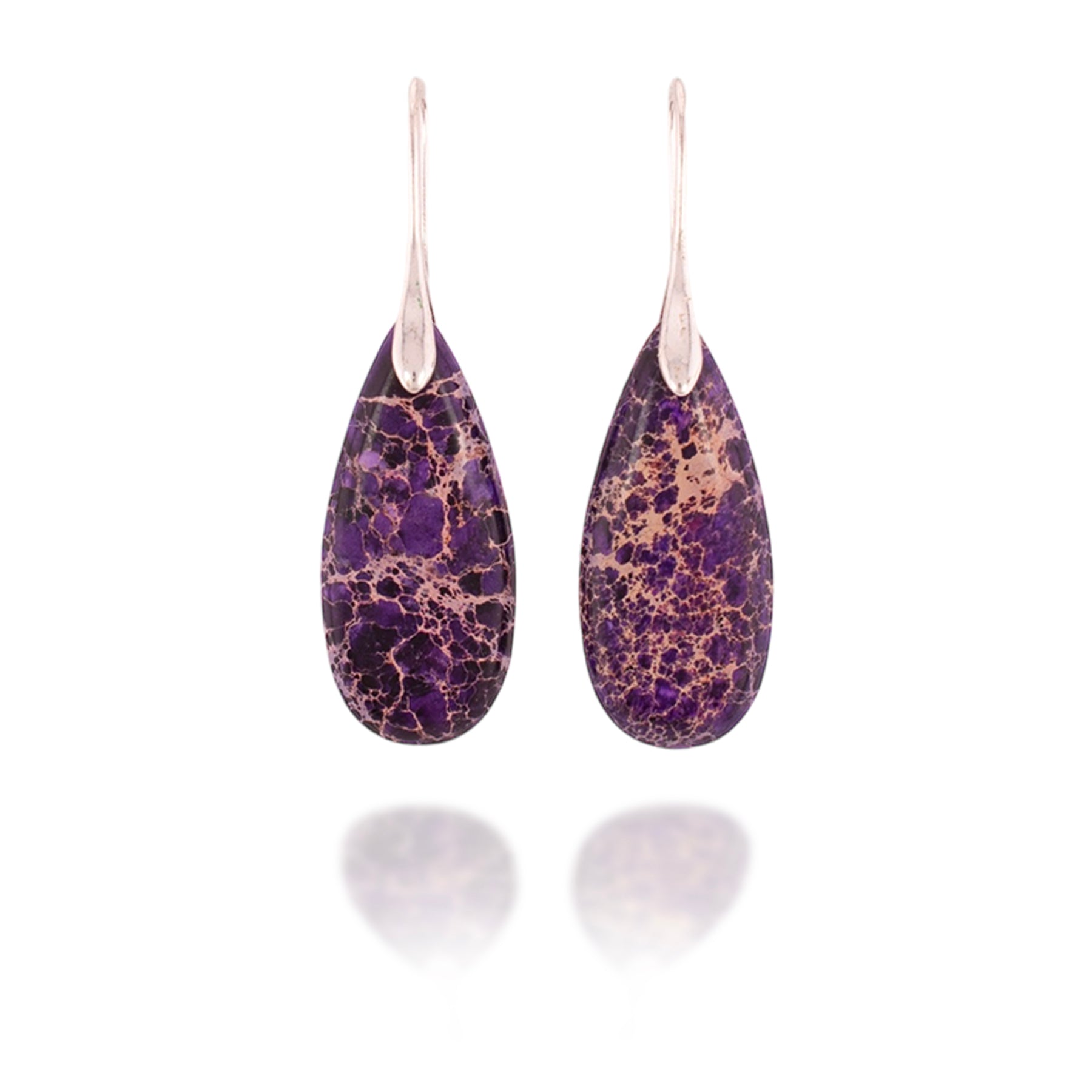 Jasper Teardrop Earrings (Purple)