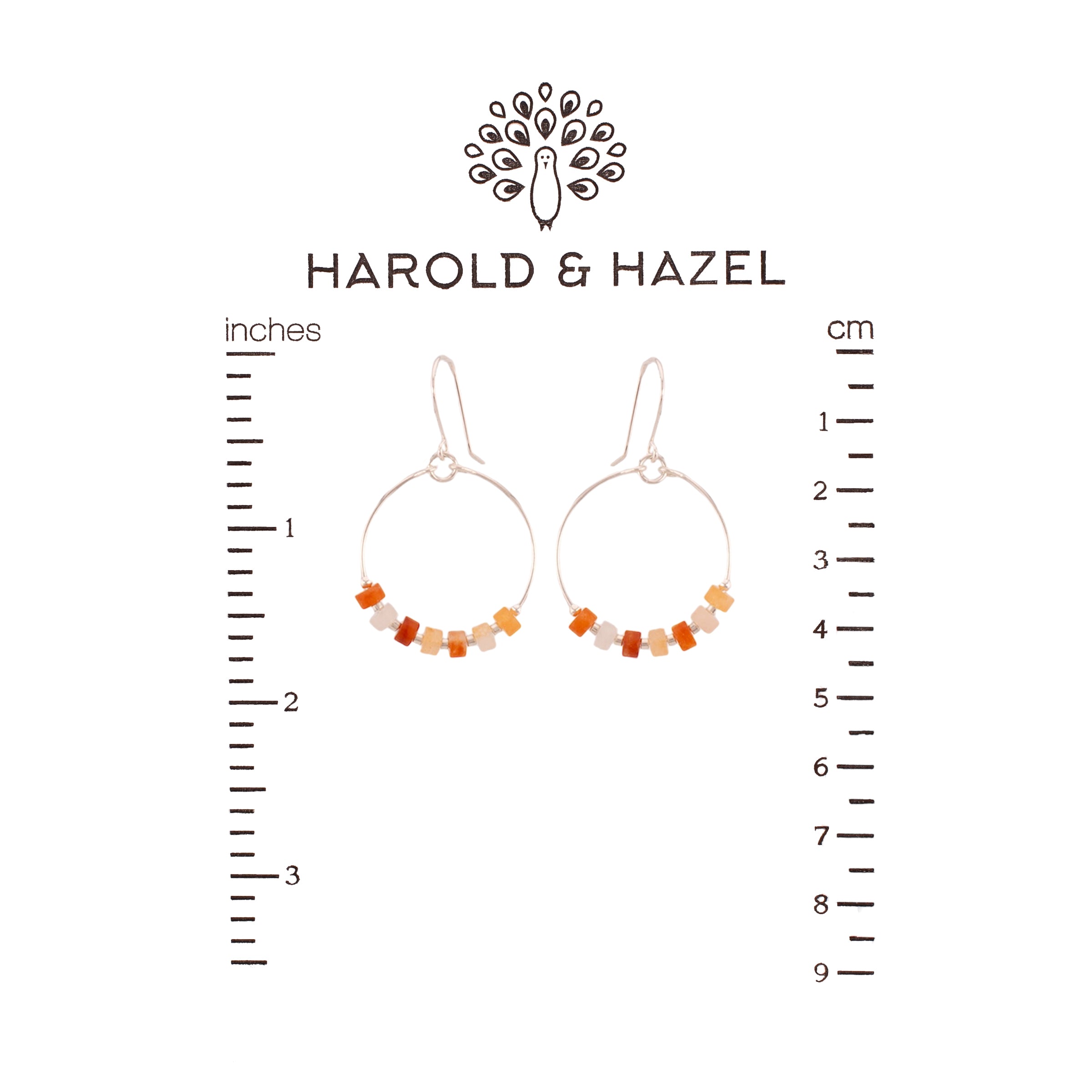 Sterling Silver Carnelian Hoop Earrings