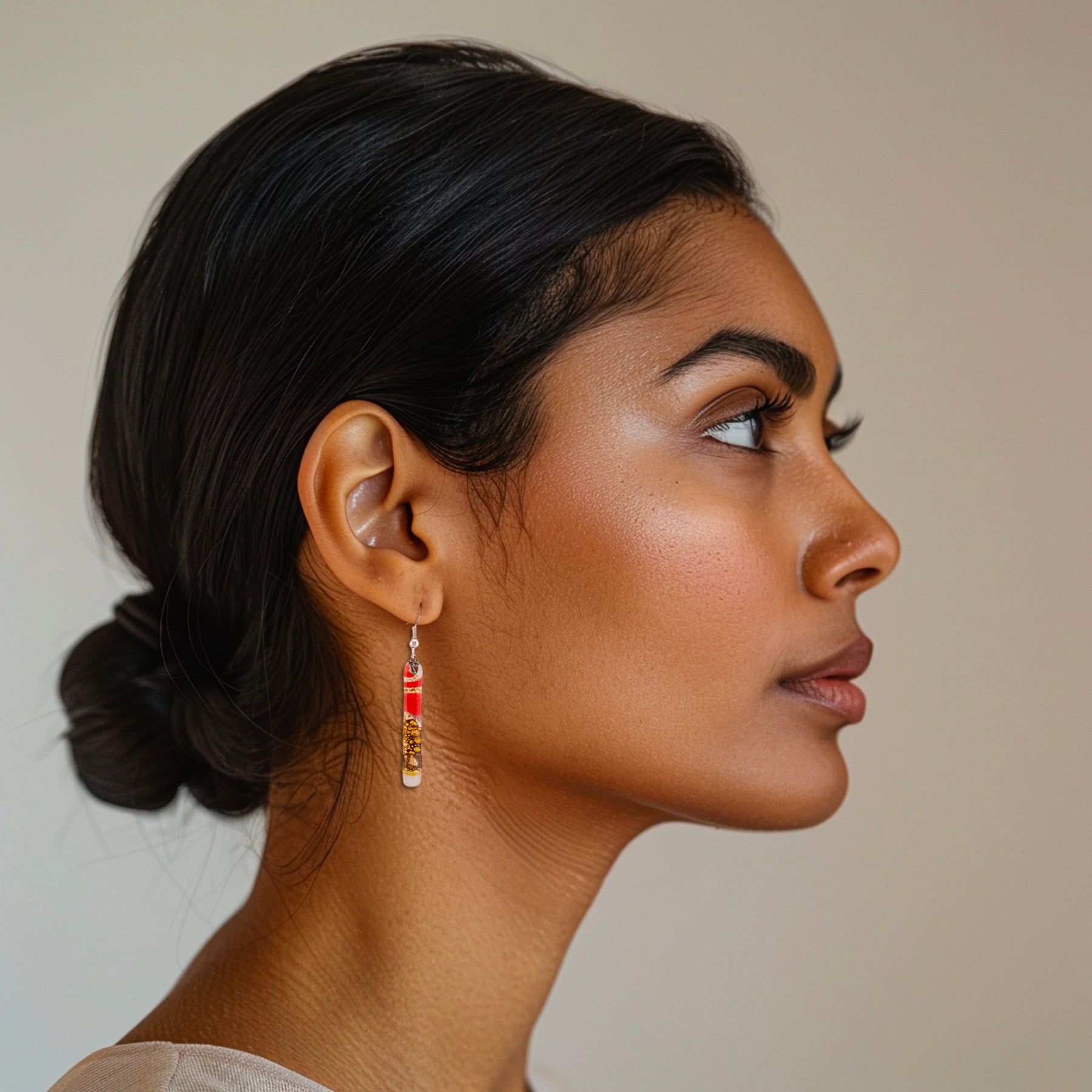 Long Stem Upcycled Glass Earrings