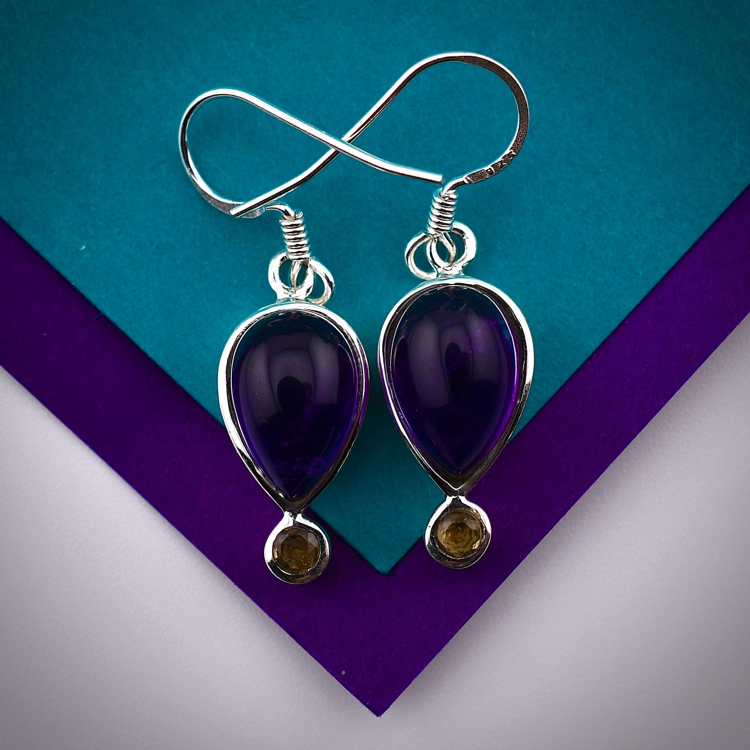 Amethyst Cabochon Earrings by Harold & Hazel | Harold & Hazel