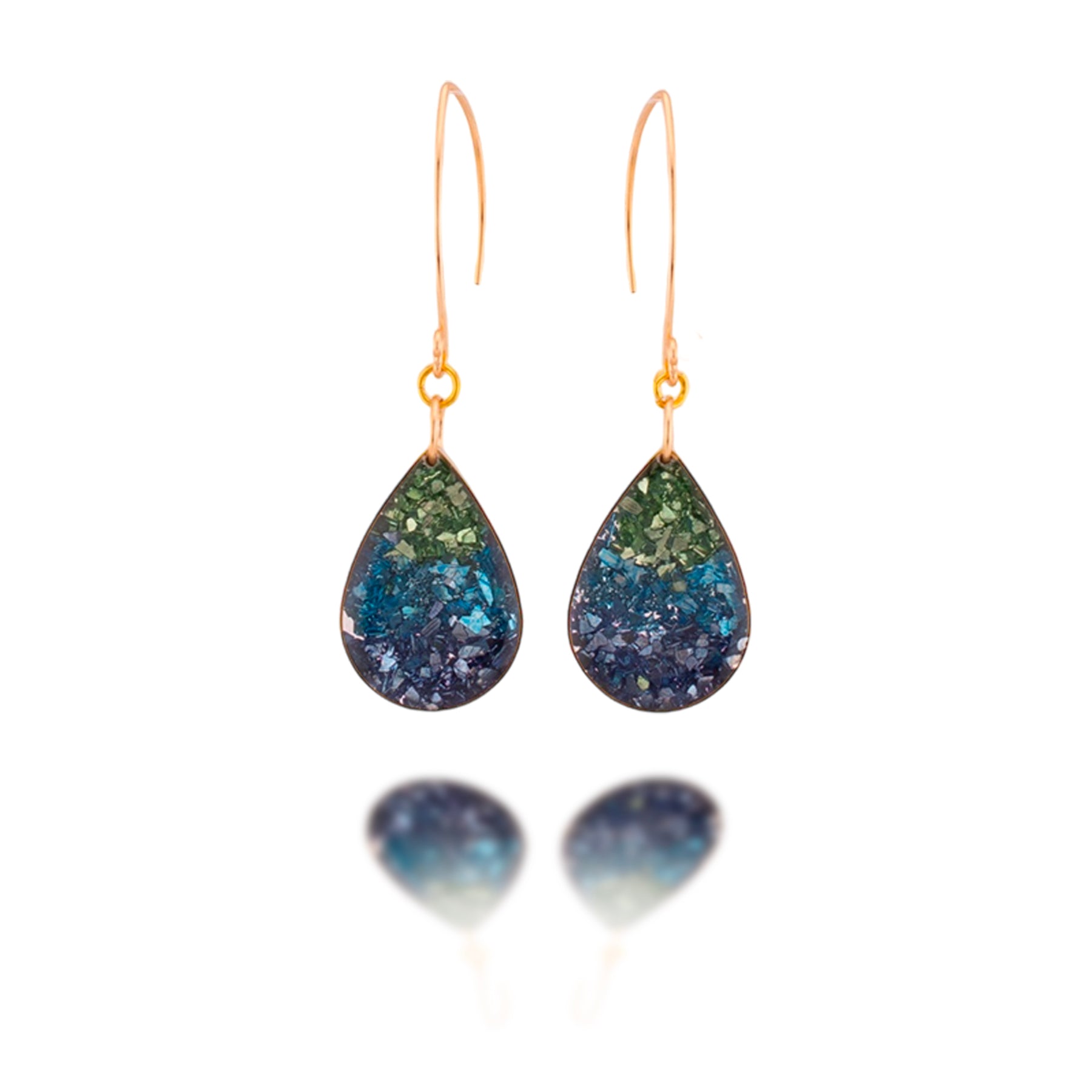 Blue & Green Glitter Earrings