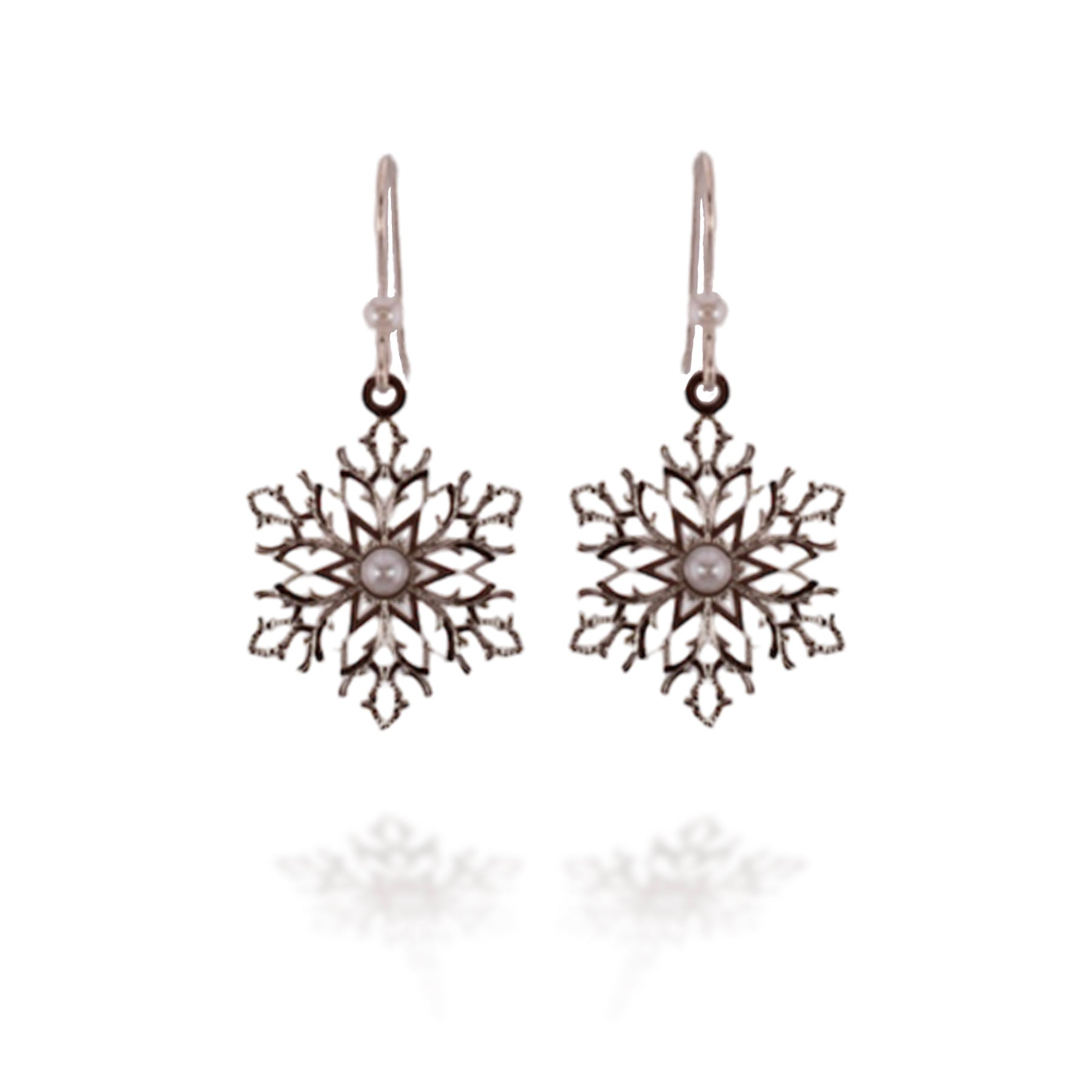 Etched Snowflake Holiday Earrings