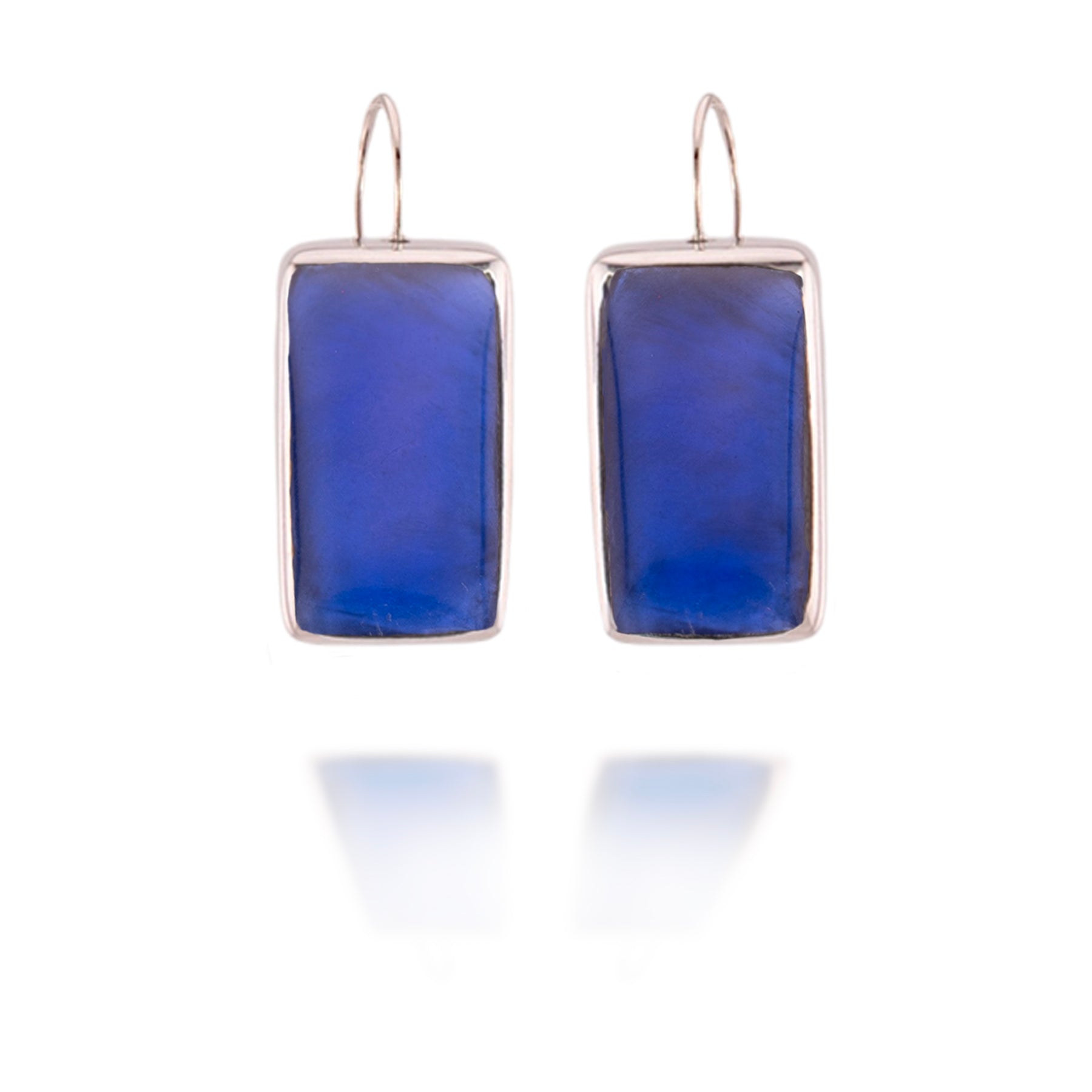 Resin and Shell Earrings (Sapphire)