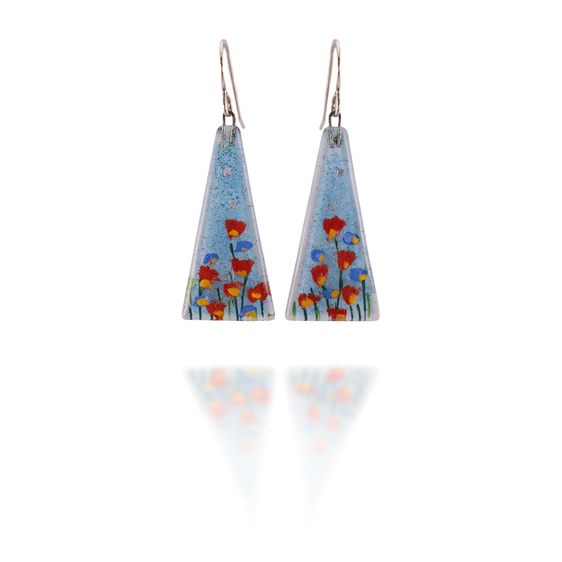 Stream Flowers Triangle Earrings