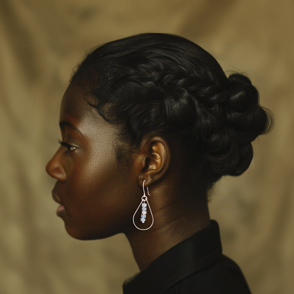 Aquamarine Beaded Earrings