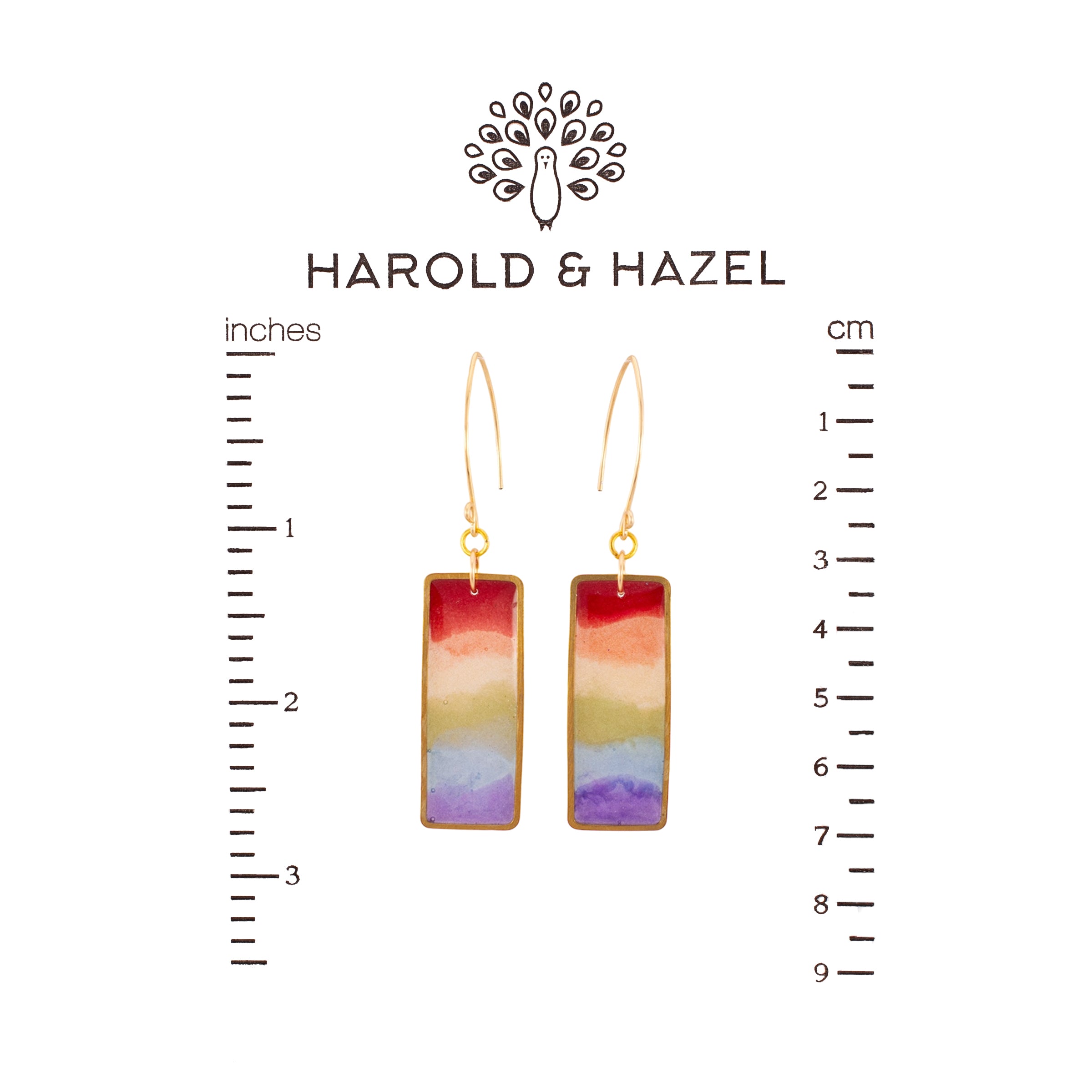 Rainbow Rectangle Earrings