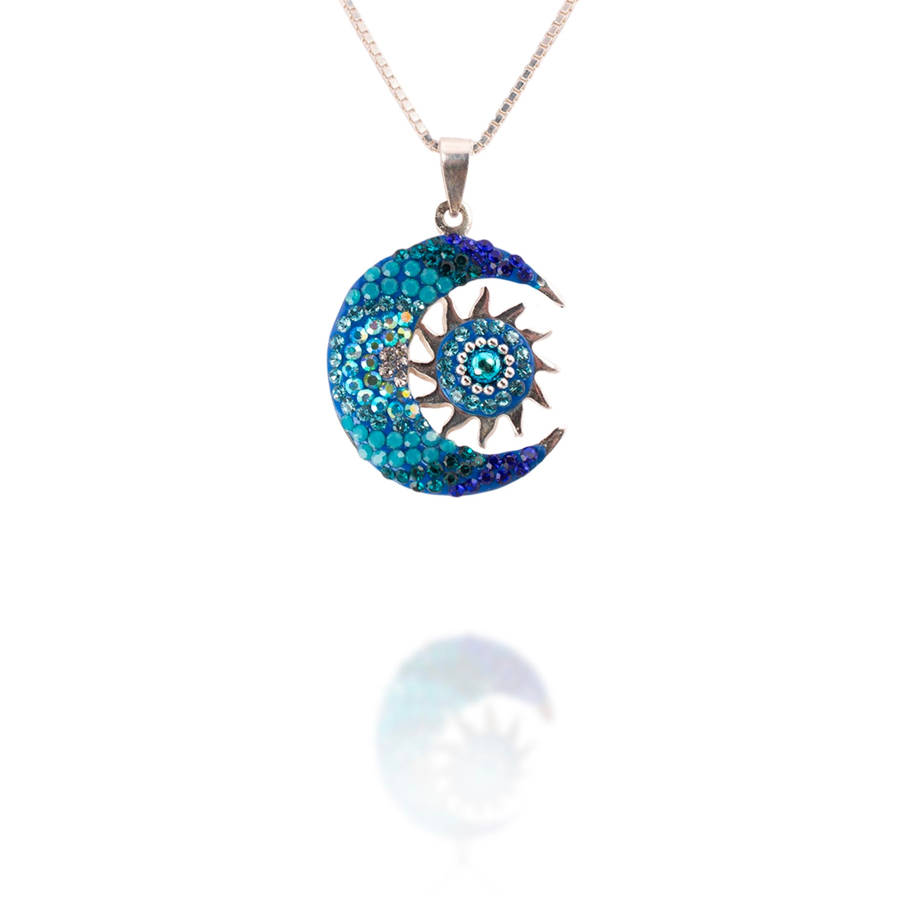 Mini Moon & Sun Necklace (Wave)