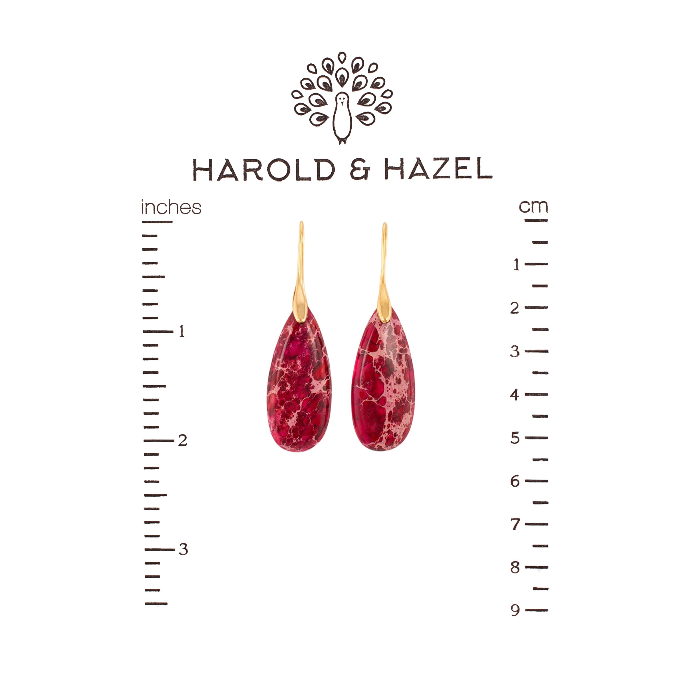 Jasper Teardrop Earrings (Red)