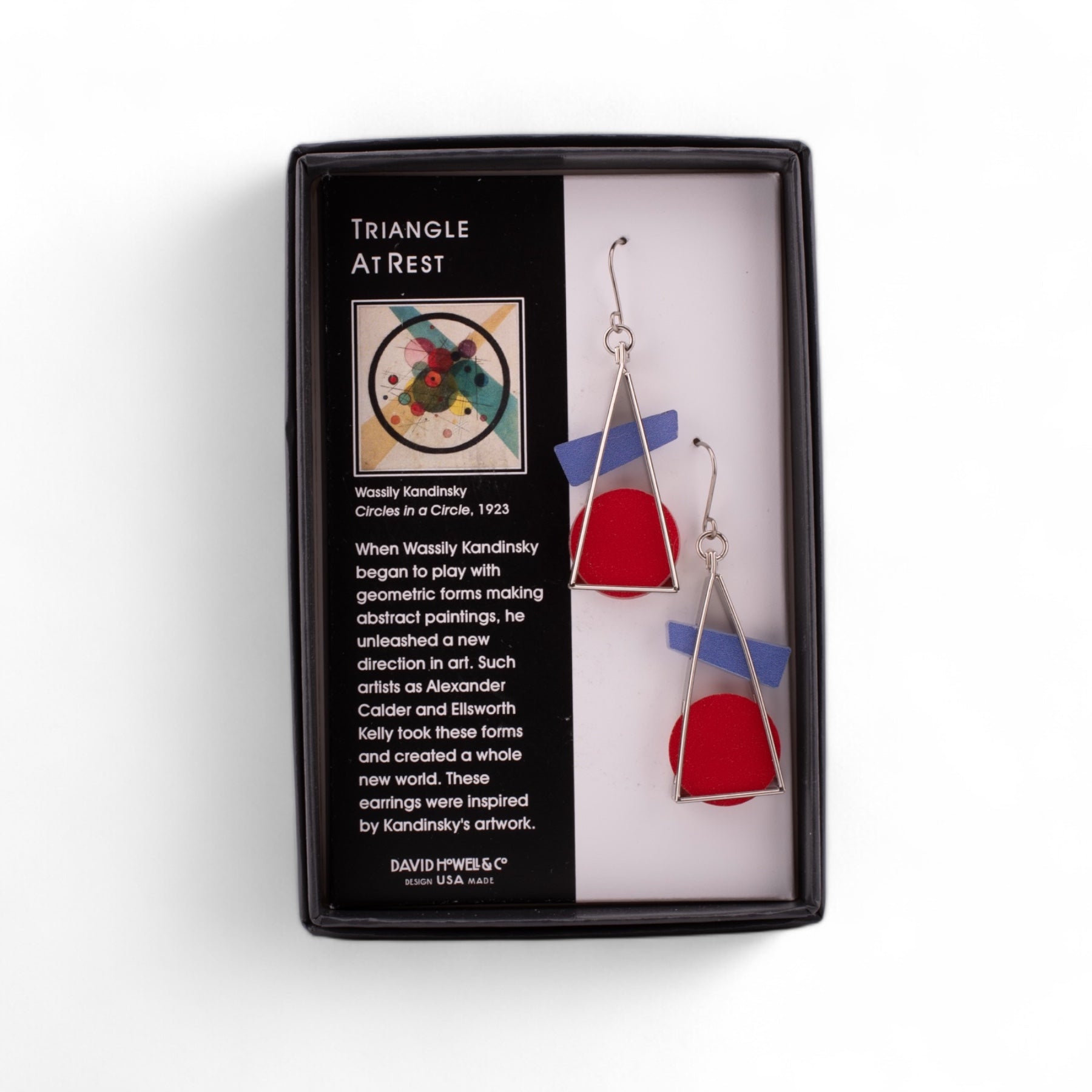 Kandinsky Triangle At Rest Abstract Earrings