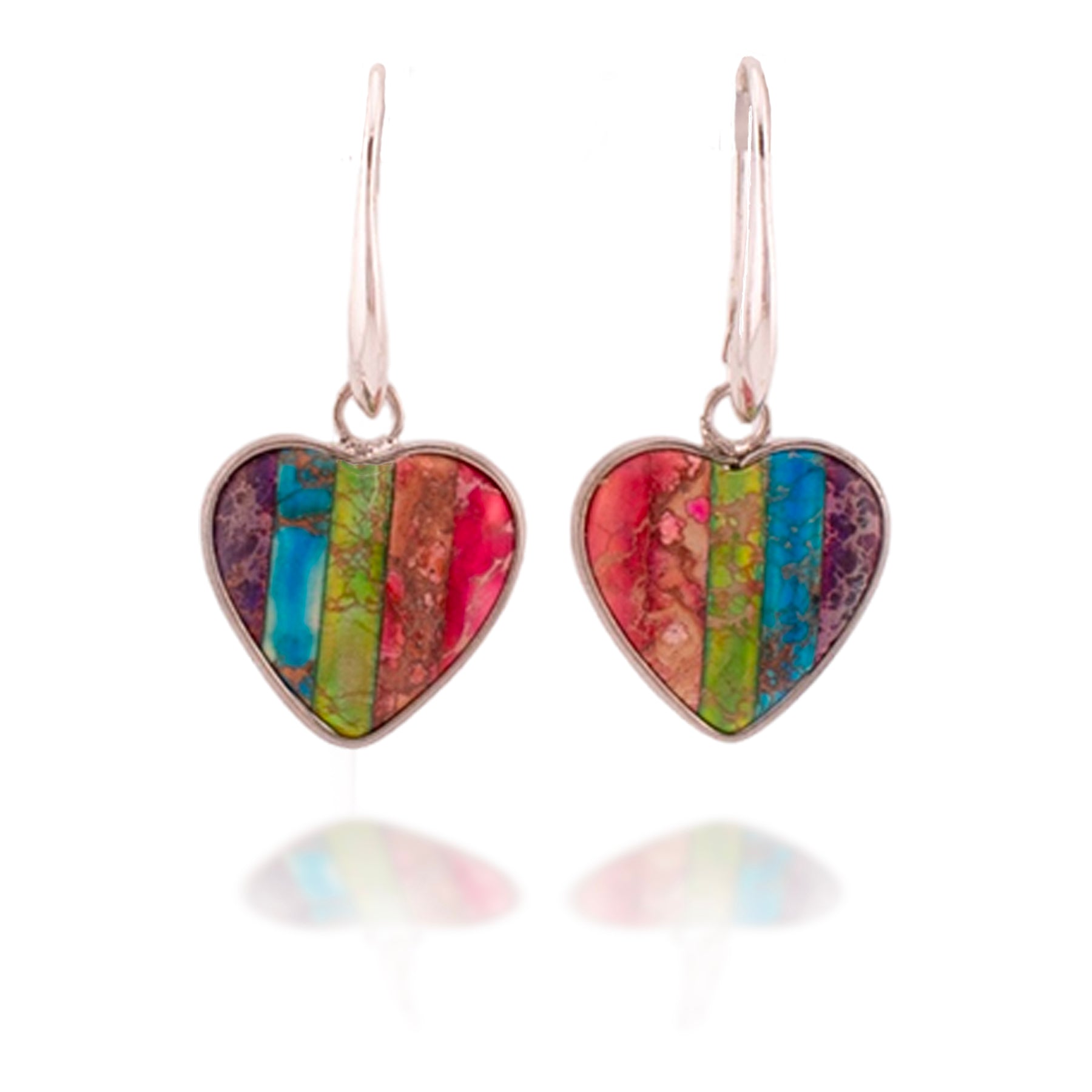 Hearts & Rainbows Jasper Earrings