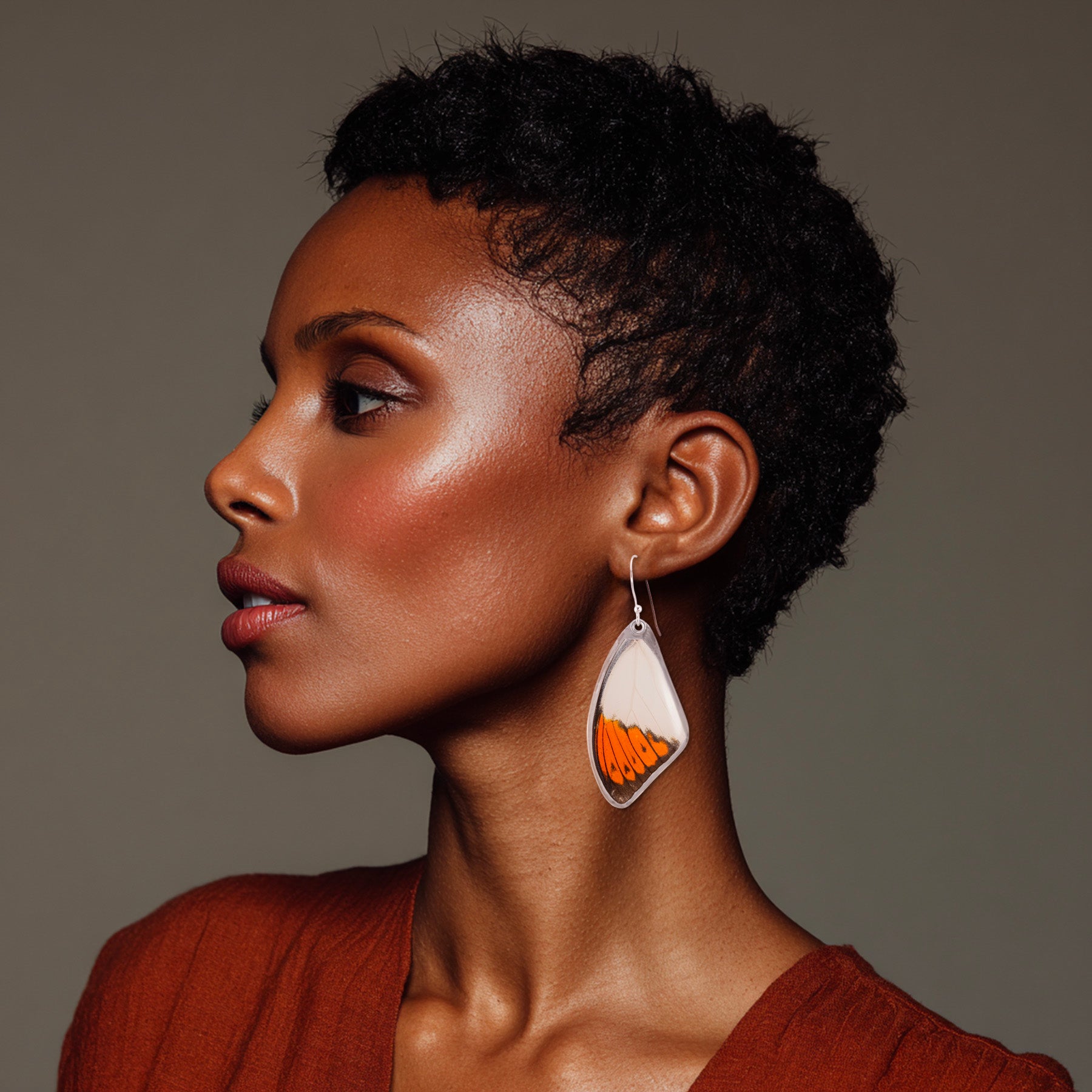 Great Orange Tip Butterfly Earrings