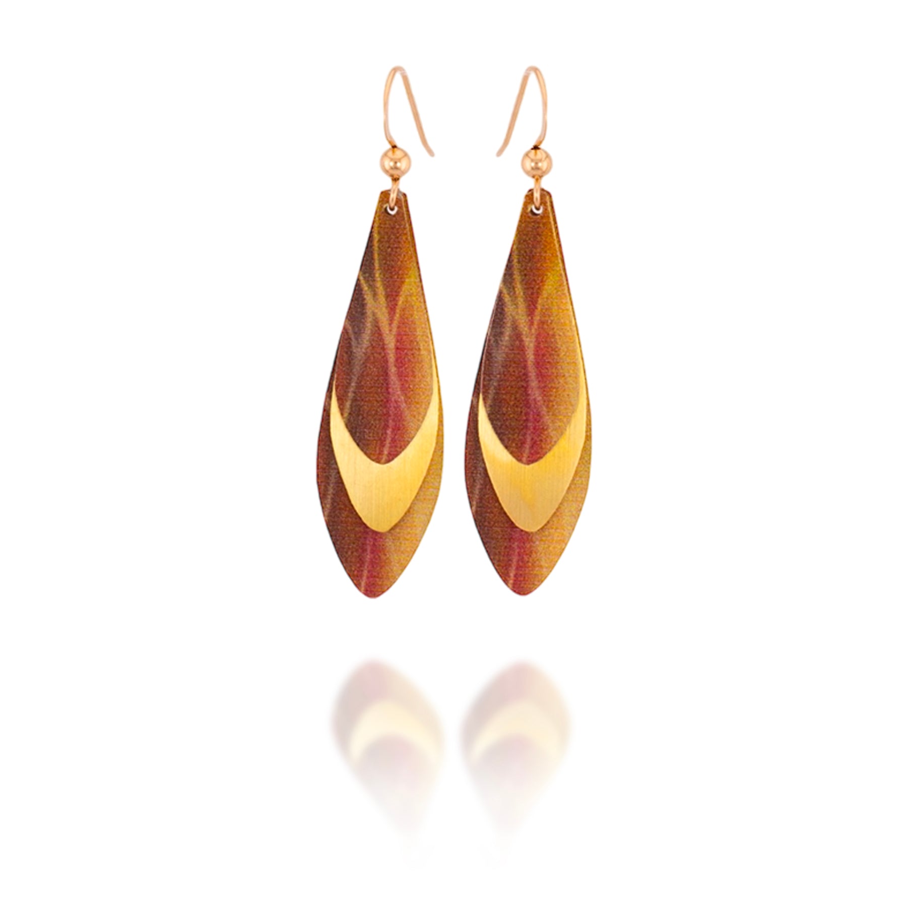 Golden Feather Earrings