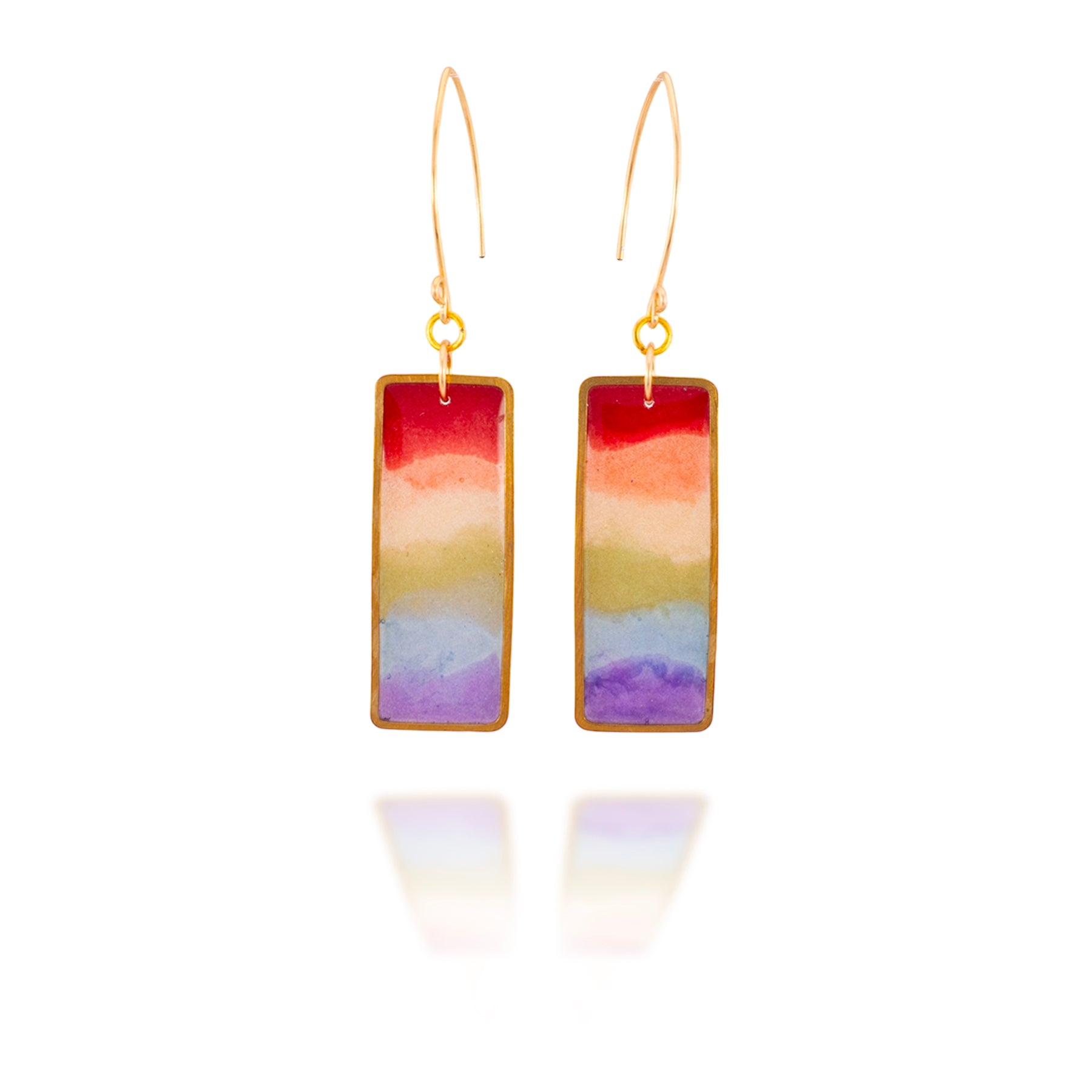 Rainbow Rectangle Earrings