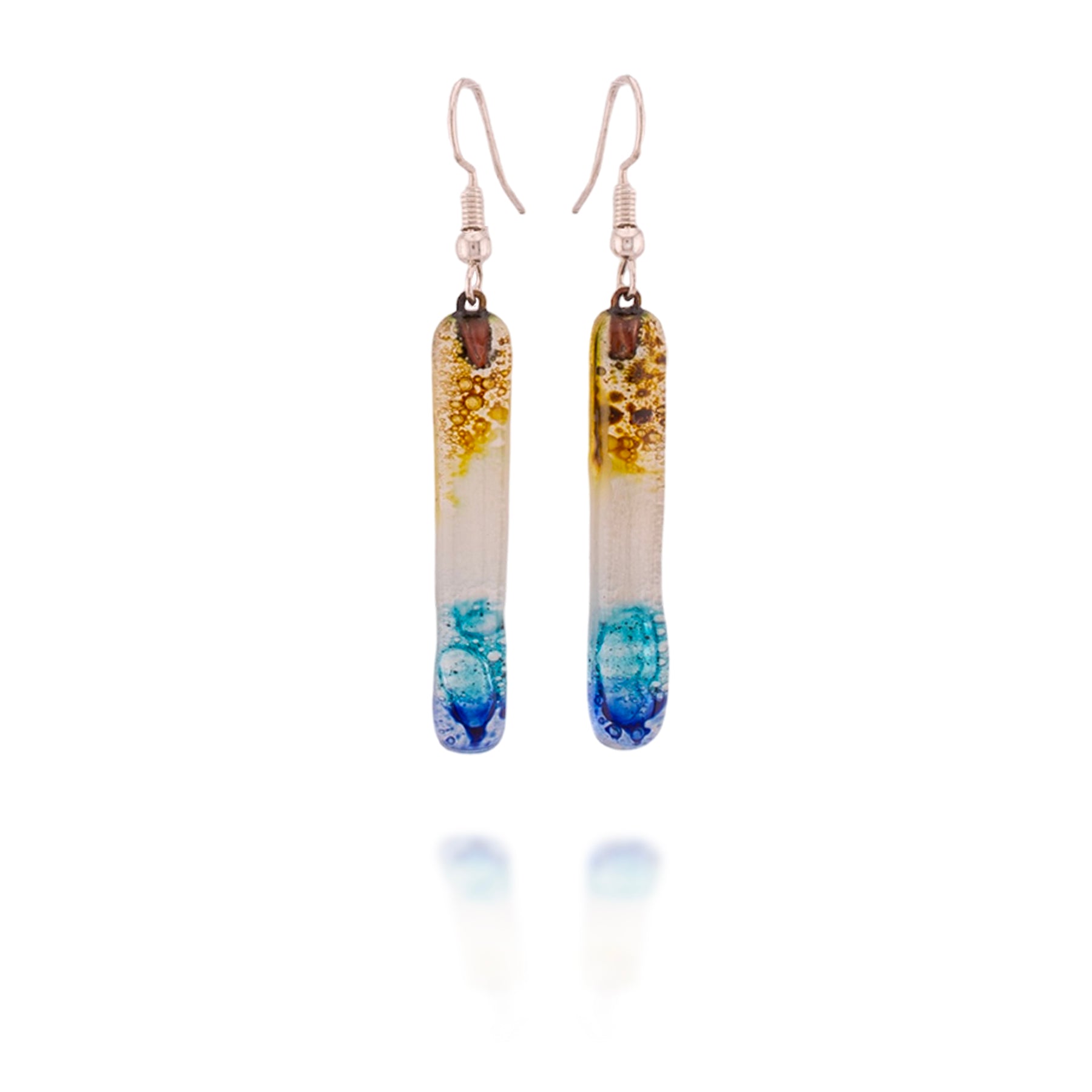 Long Stem Upcycled Glass Earrings