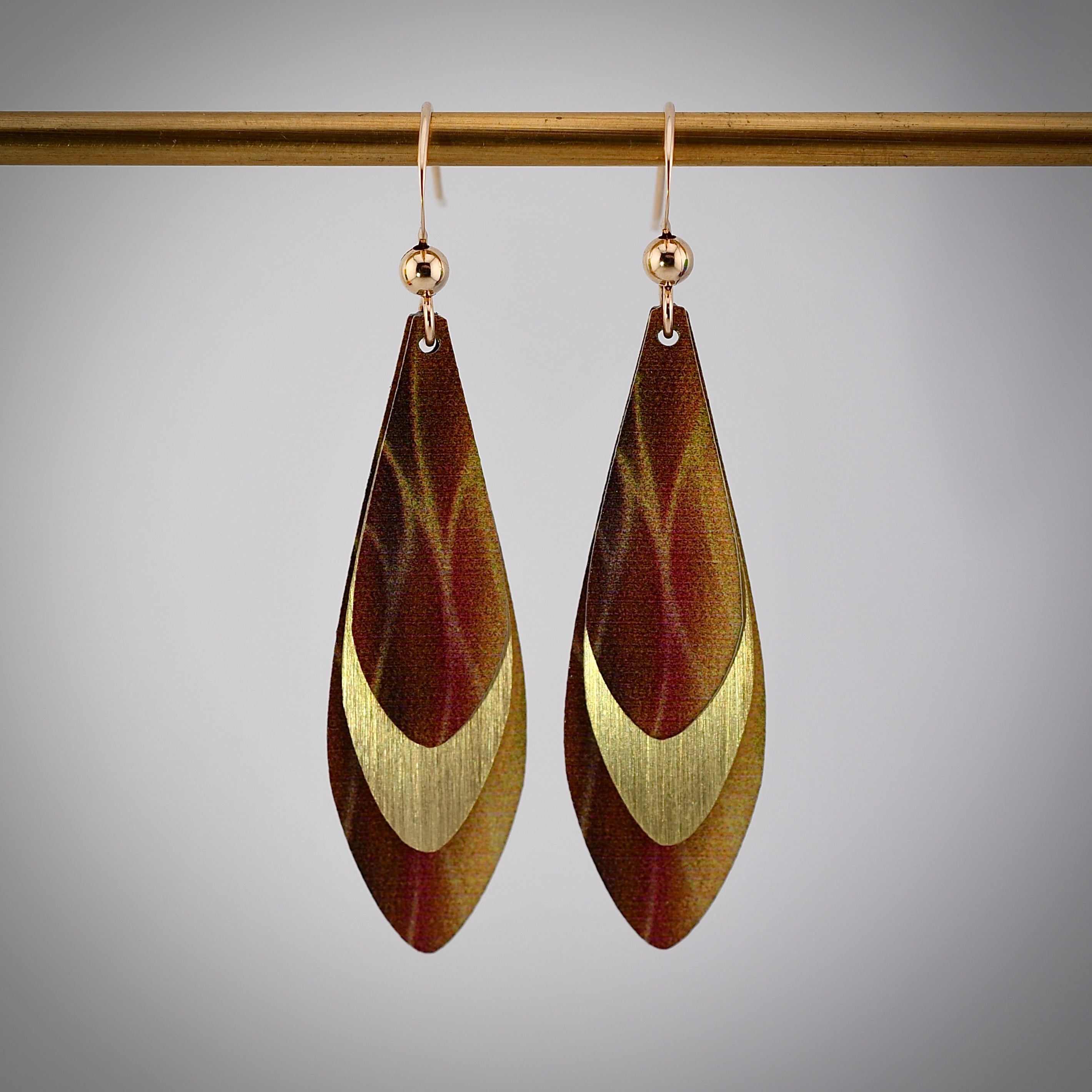 Golden Feather Earrings