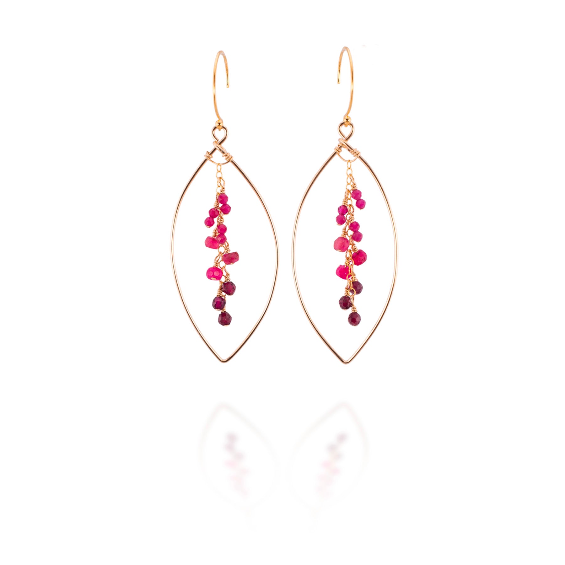Ruby Cascade Earrings (14kt Gold Filled)