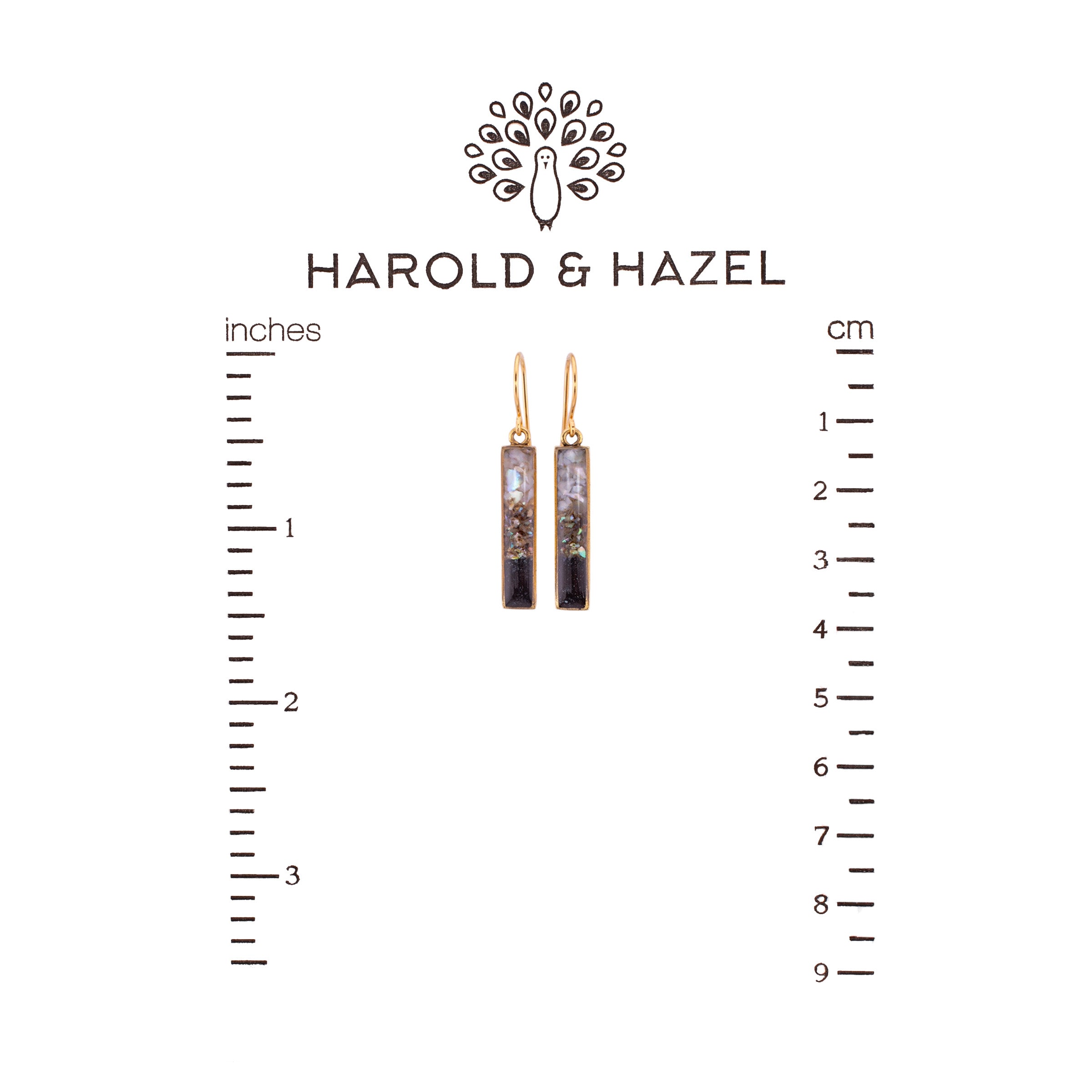 Colorblock Gradient Gemstone Earrings (Black Neutral)