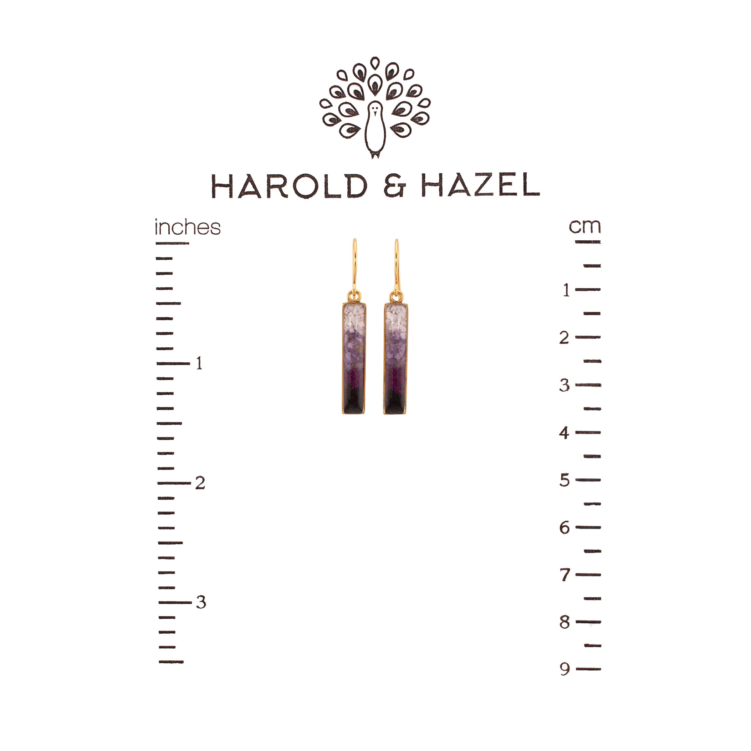 Colorblock Gradient Gemstone Earrings (Purples)
