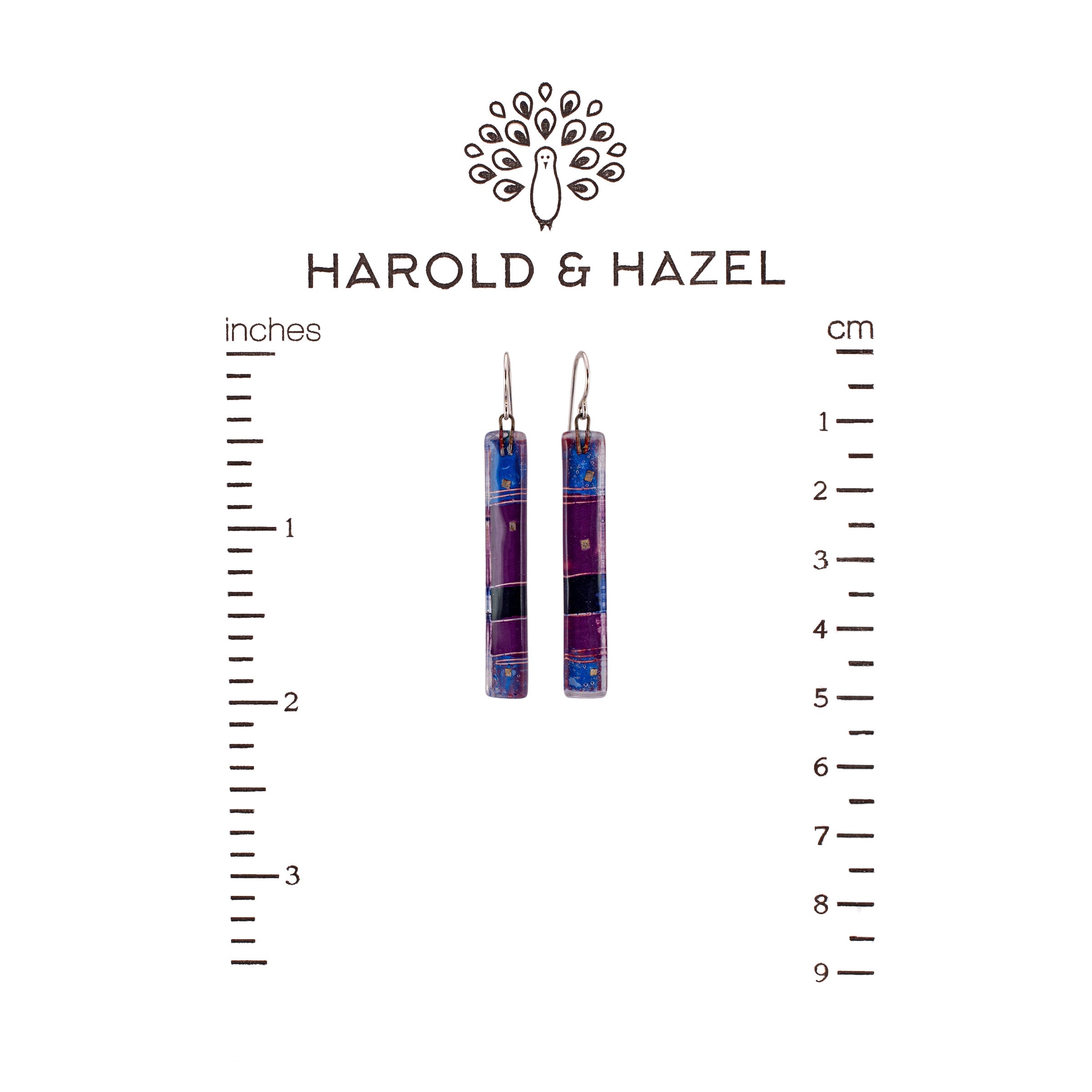 Purple Strata Bar Earrings