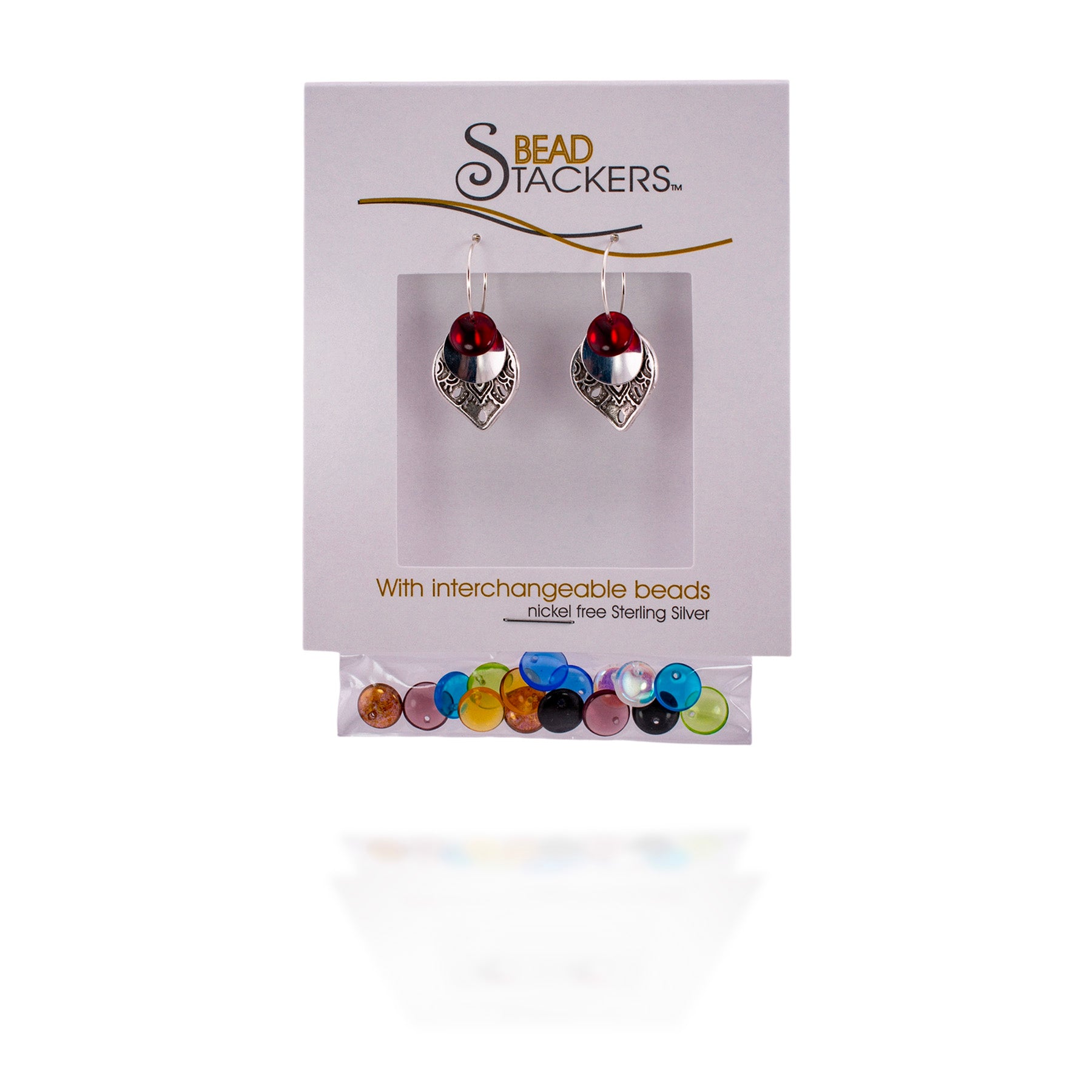 Bead Stackers Interchangeable Earrings (Engraved Pewter)