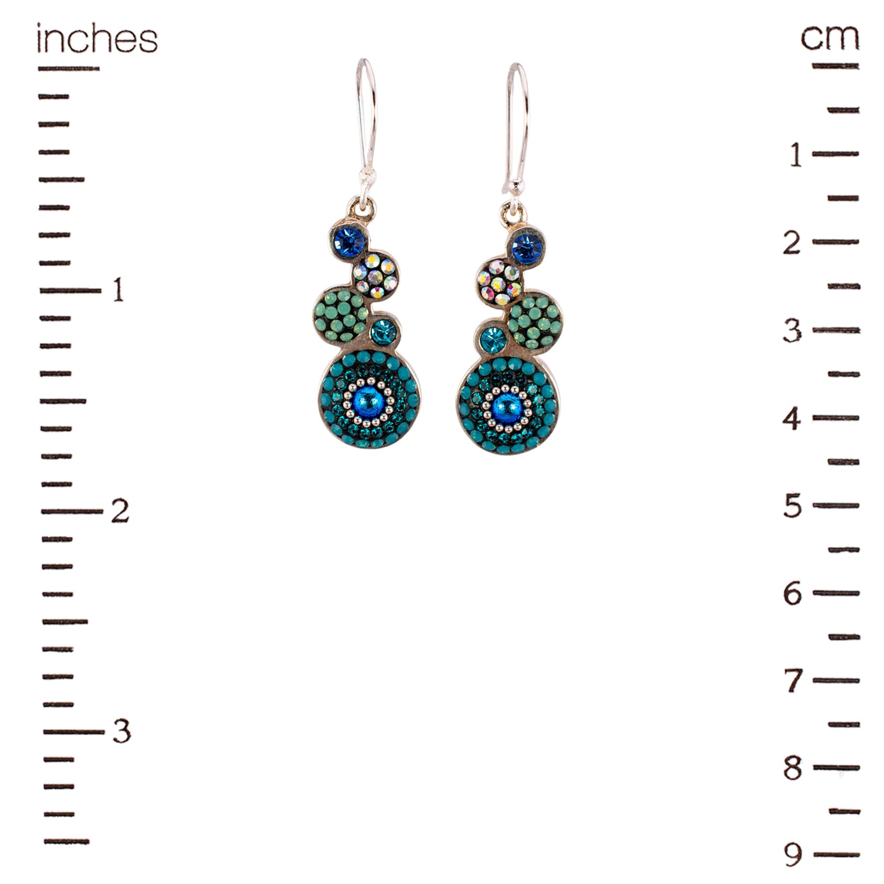 Bold Stacked Circles Earrings (Sky)