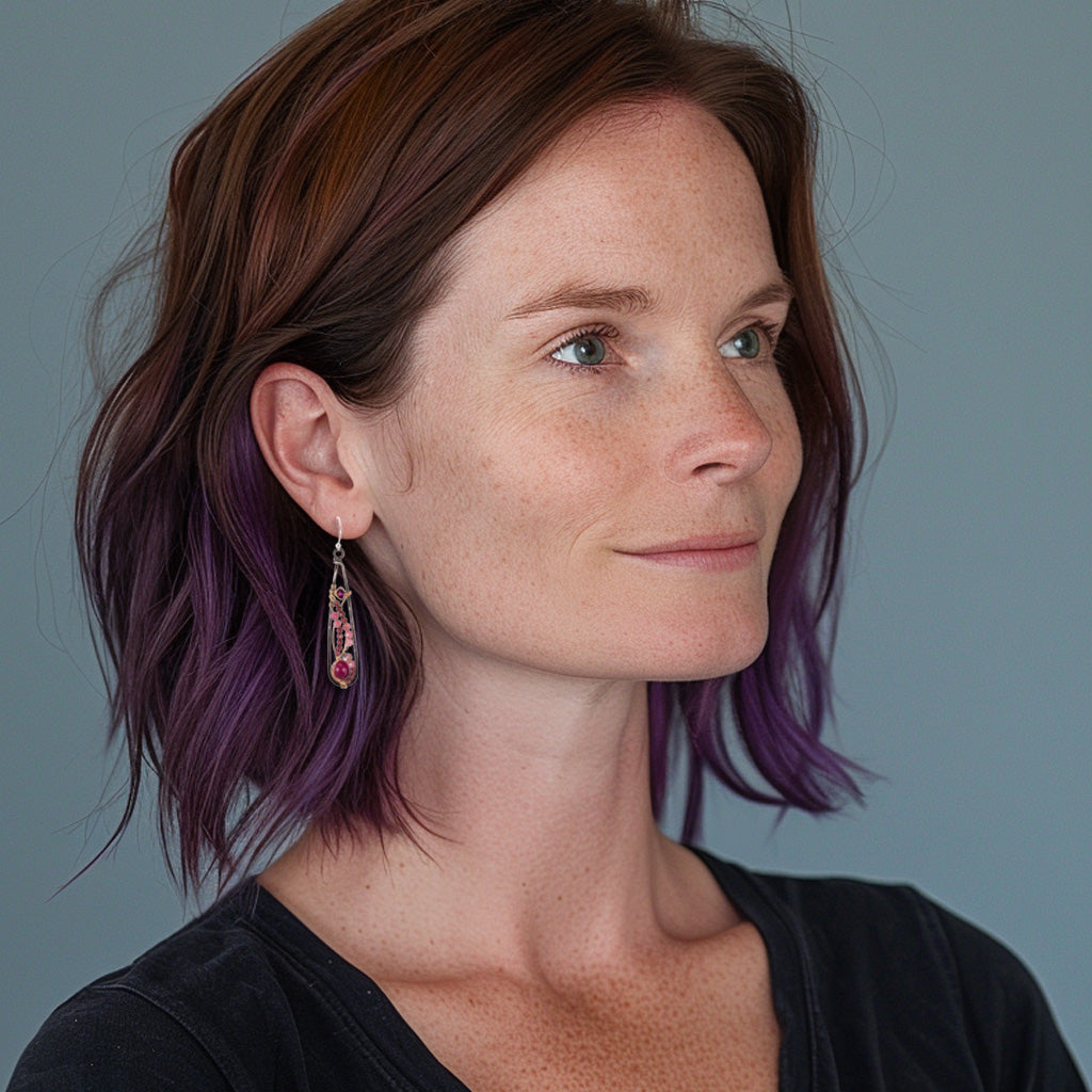 Black Cherry Drop Earrings