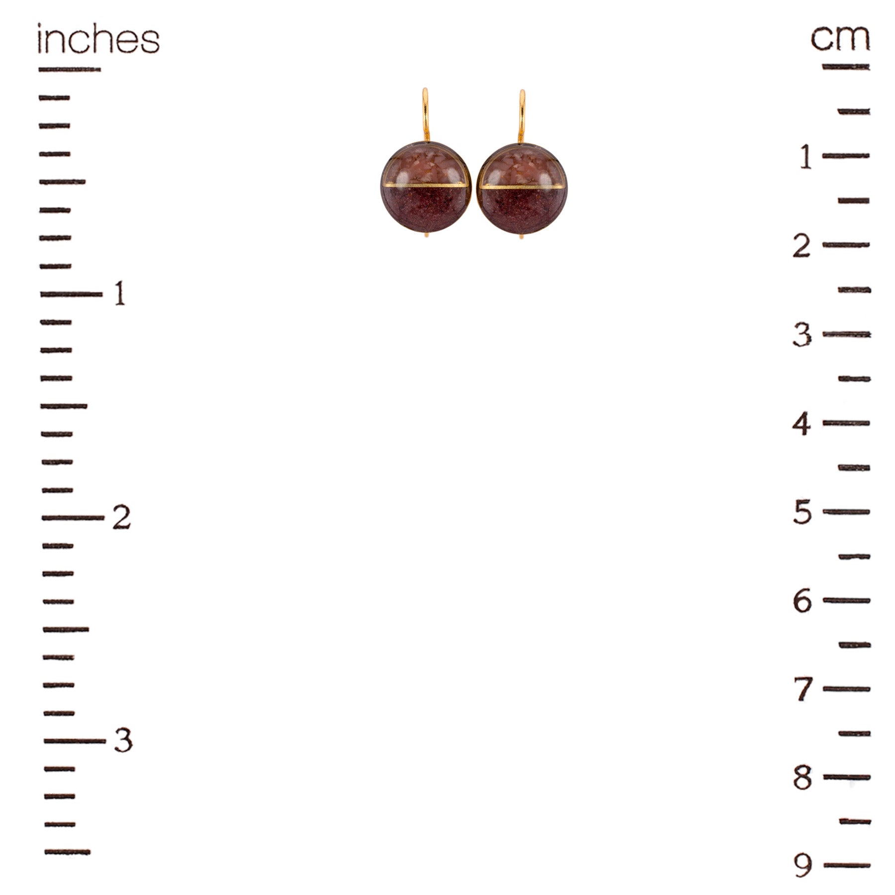 Horizon Earrings (Chocolate Moonstone + Garnet)