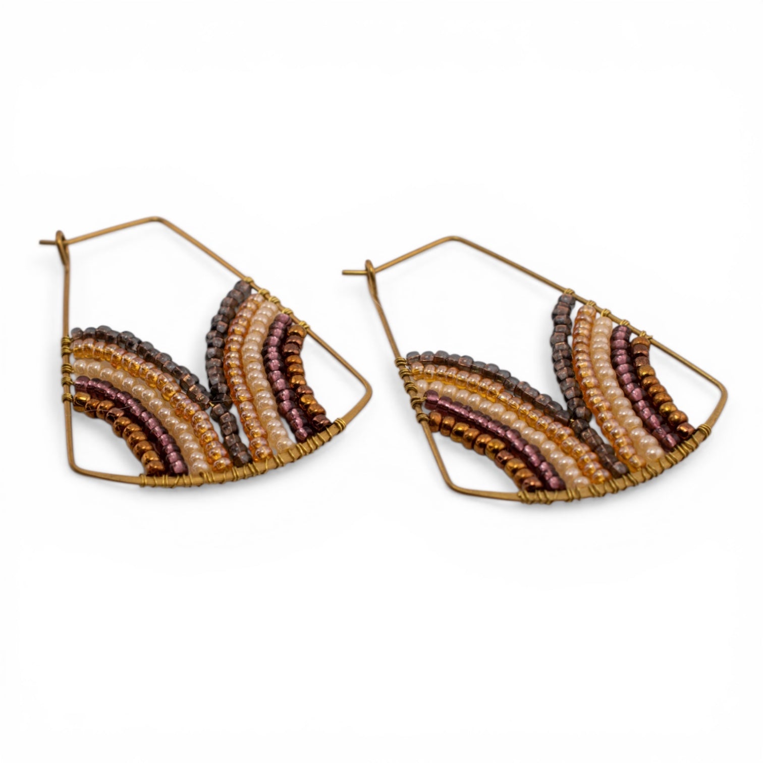 Sun Arc Earrings (Amethyst Neutral)