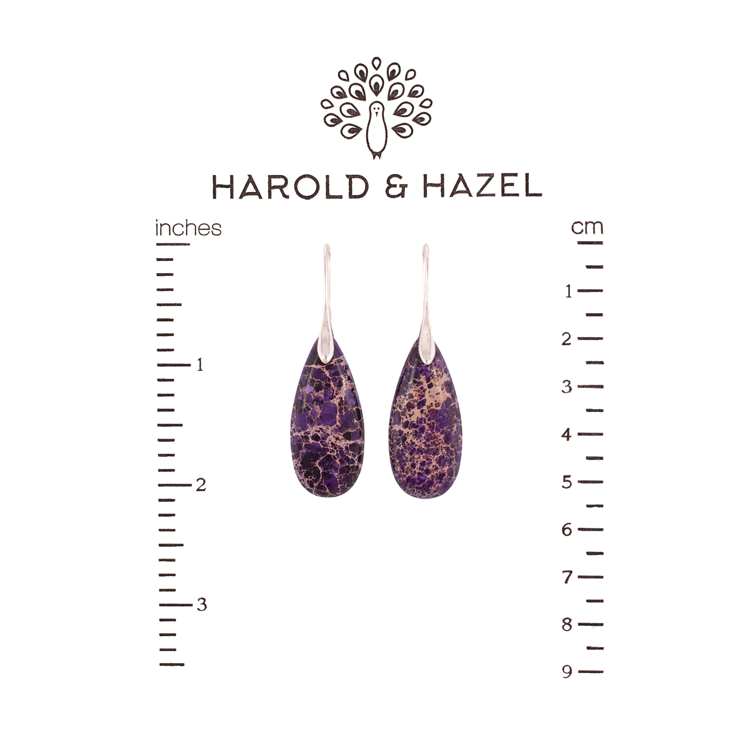 Jasper Teardrop Earrings (Purple) Harold & Hazel Harold & Hazel