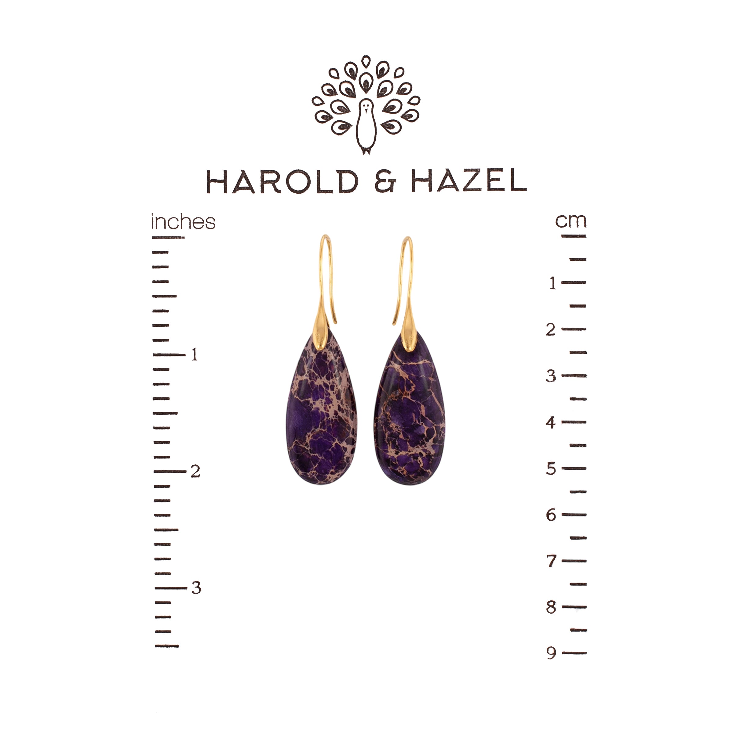 Jasper Teardrop Earrings (Purple) Harold & Hazel Harold & Hazel