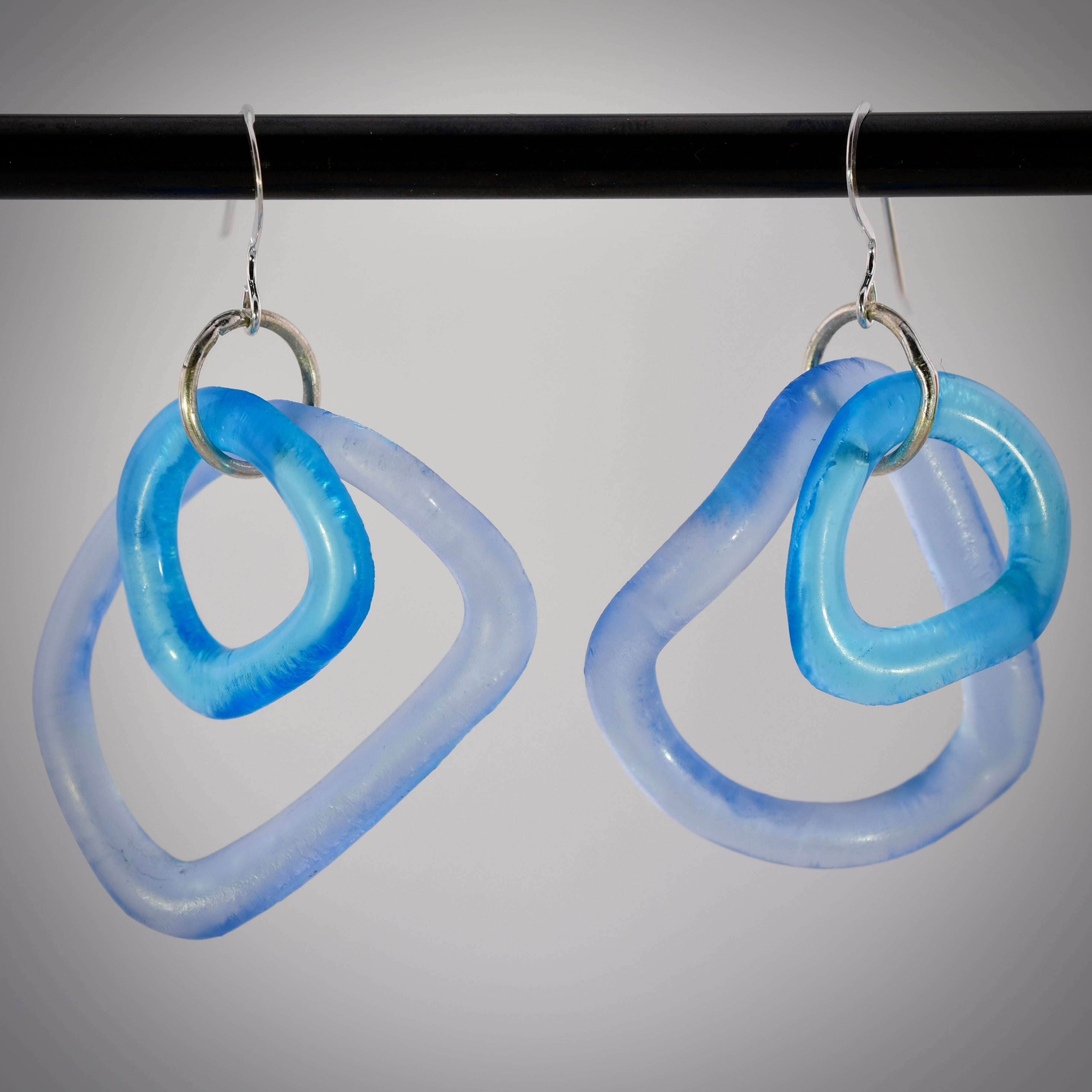 Ocean Wave Earrings Smart Glass Recycled Jewelry Harold & Hazel