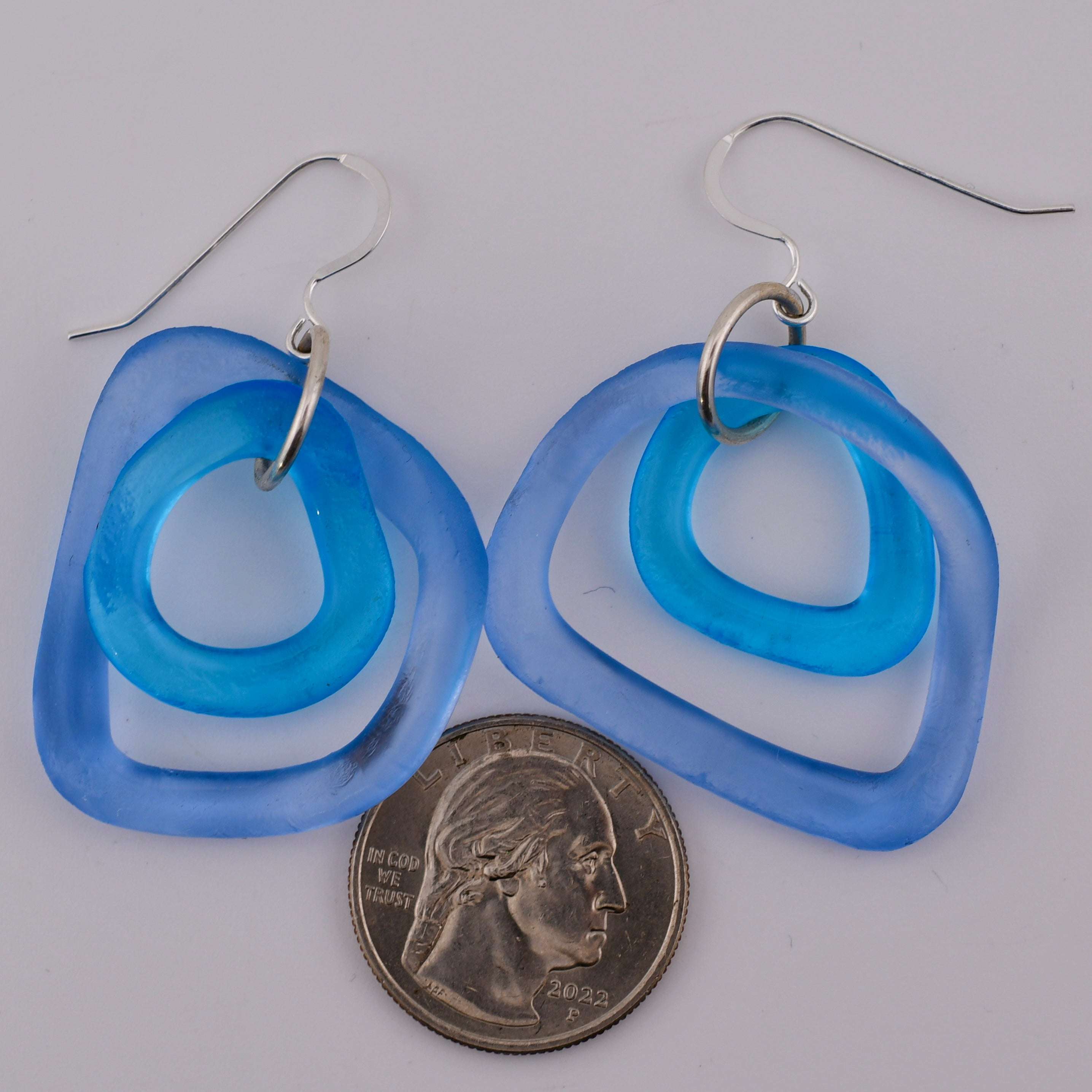 Ocean Wave Earrings Smart Glass Recycled Jewelry Harold & Hazel