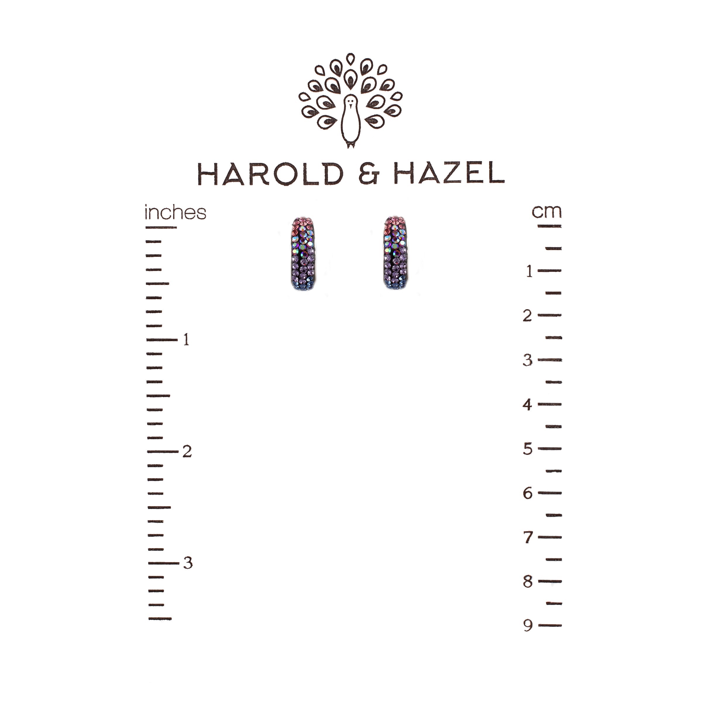 Petite Sparkling Huggie Hoops (Bugambilia) Mosaico Jewels Harold & Hazel