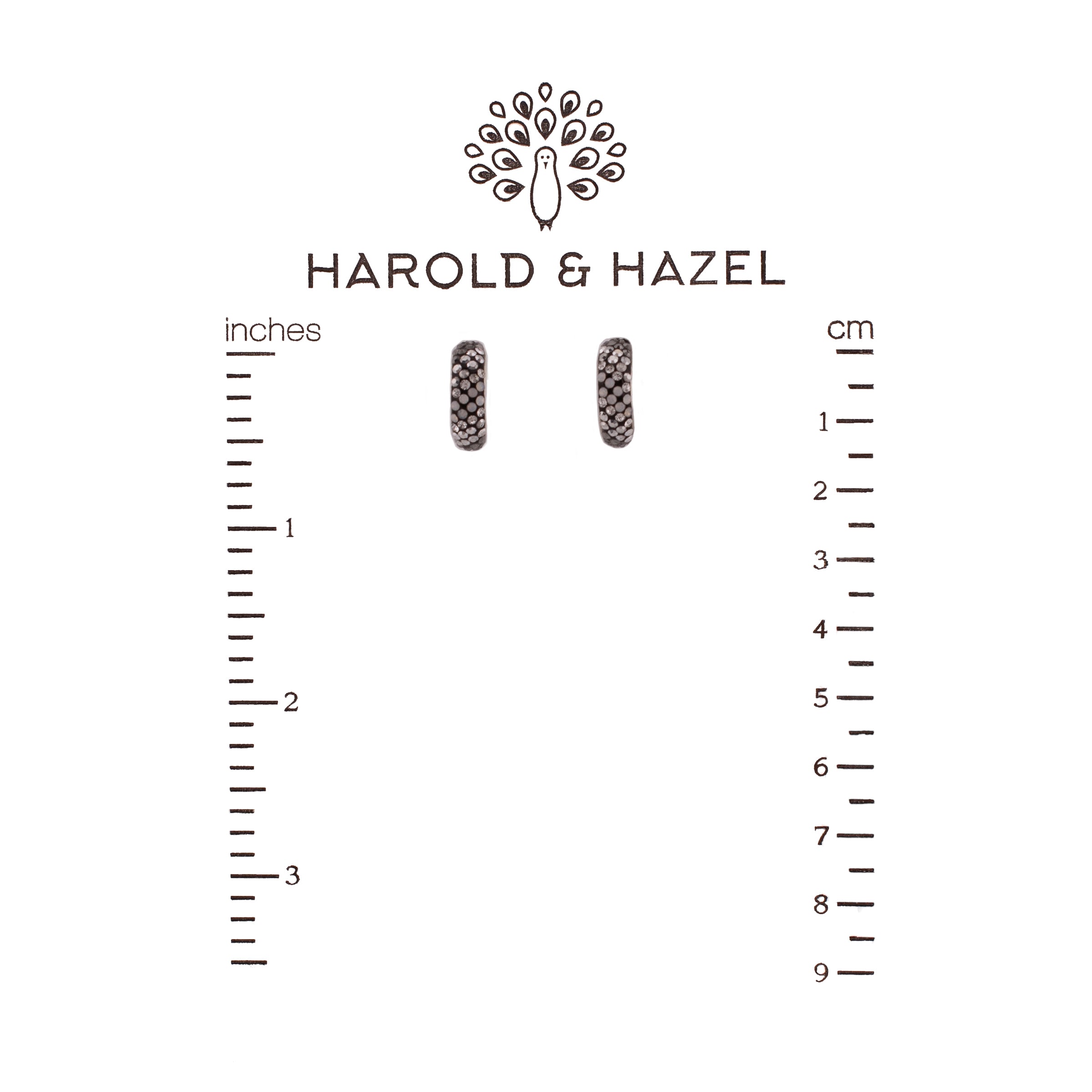 Petite Sparkling Huggie Hoops (Onix) Mosaico Jewels Harold & Hazel