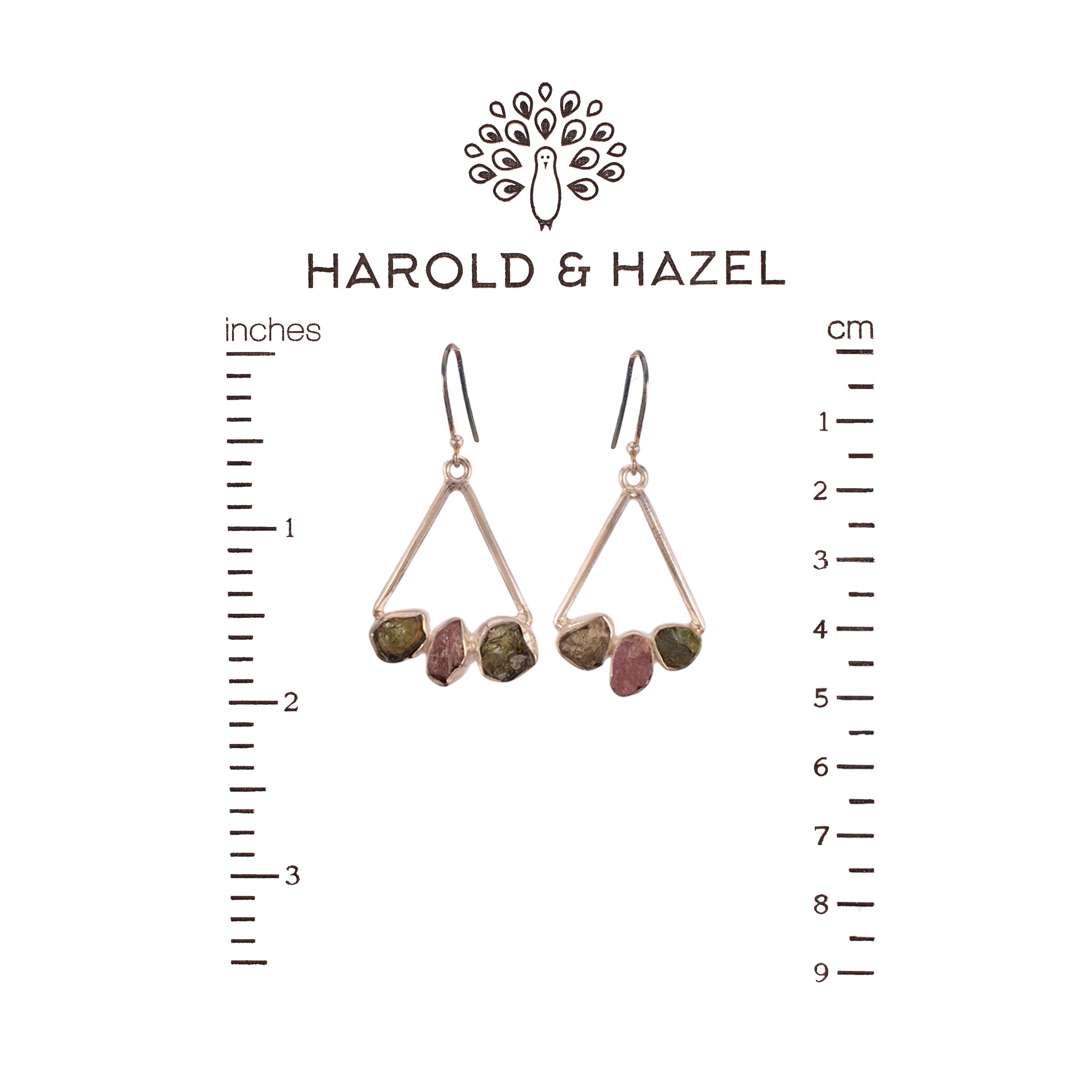 Raw Tourmaline Swing Earrings Harold & Hazel Harold & Hazel