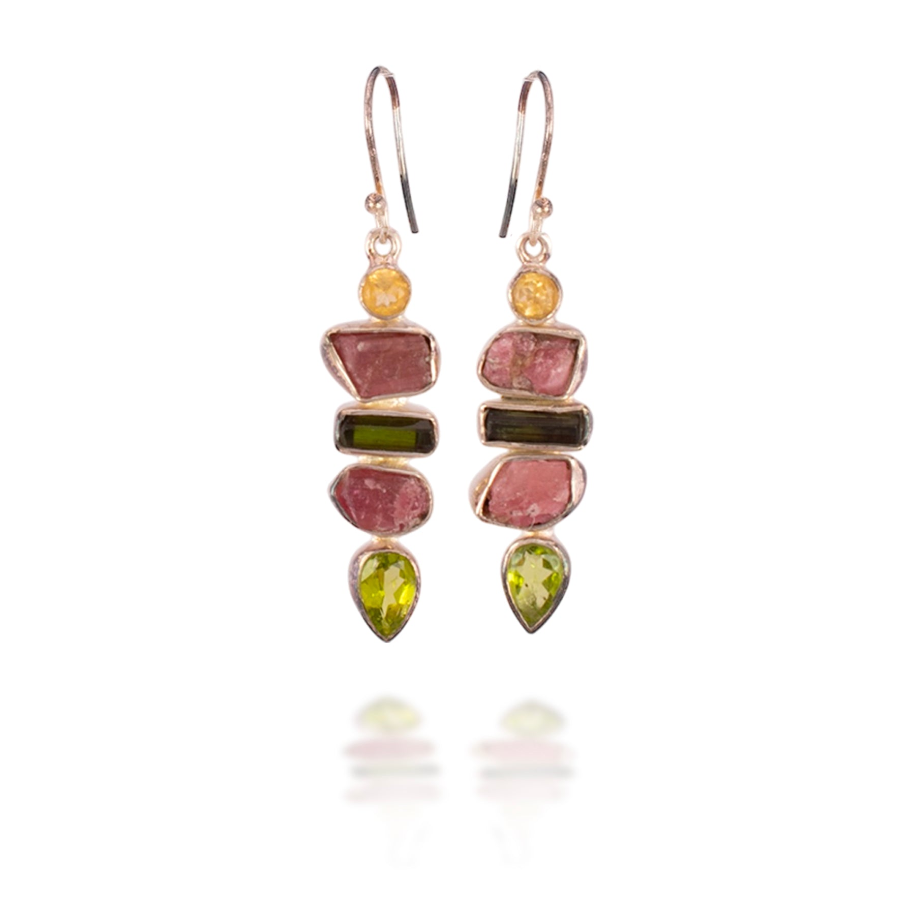 Raw Tourmaline and Peridot Earrings Harold & Hazel Harold & Hazel