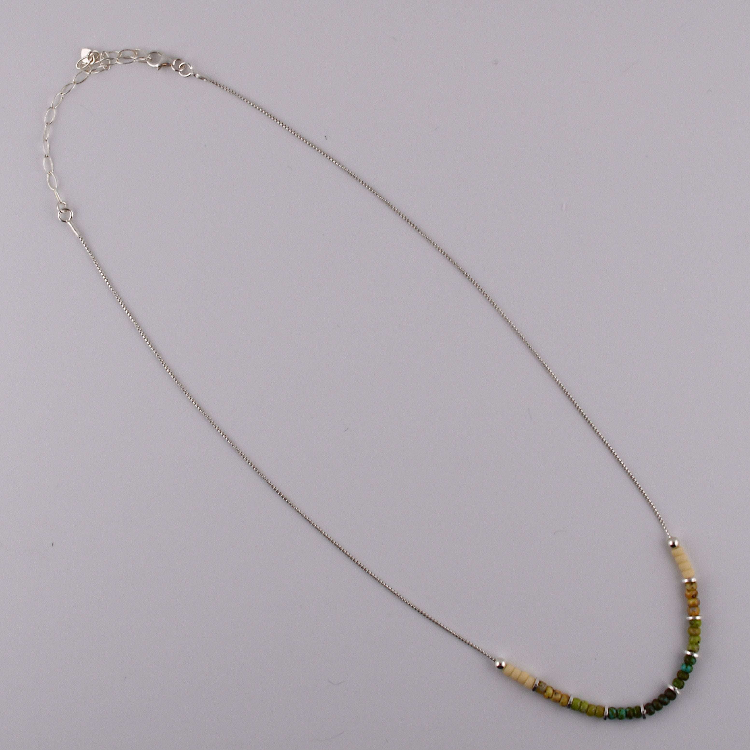 Sterling Silver Green Ombré Beaded Necklace Bijou by SAM Harold & Hazel