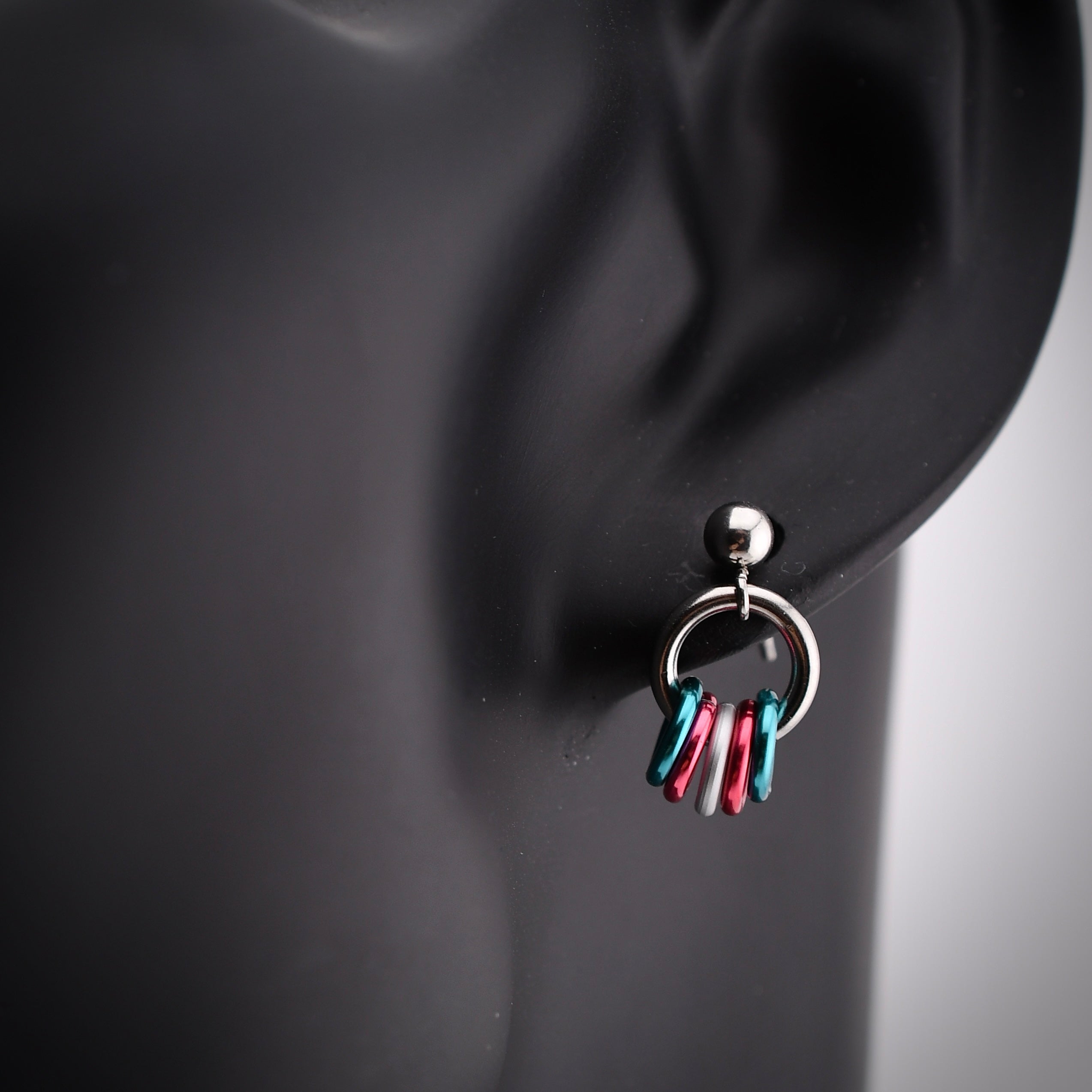 Transgender Pride Hoop Chainmaille Earrings