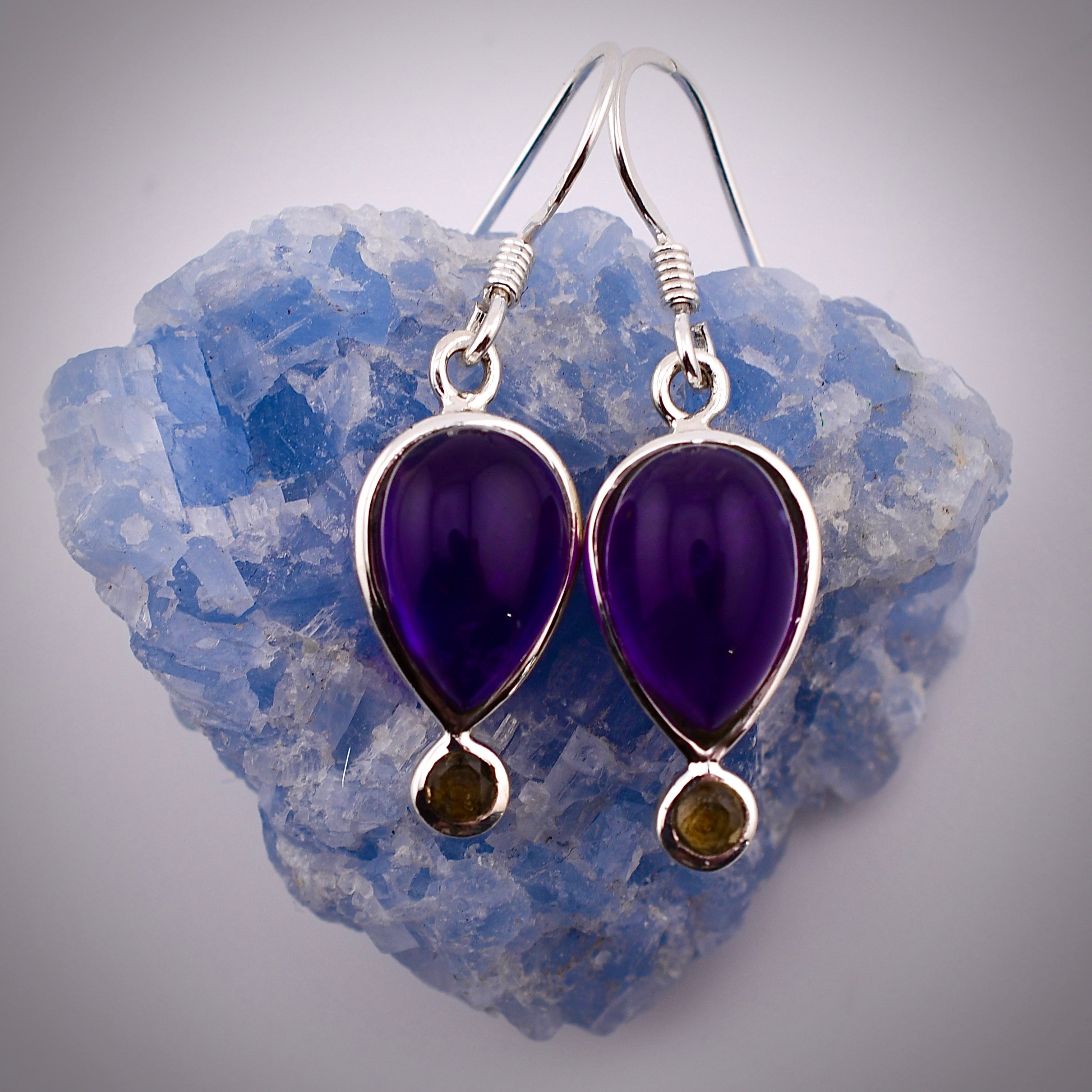 Amethyst Cabochon Earrings