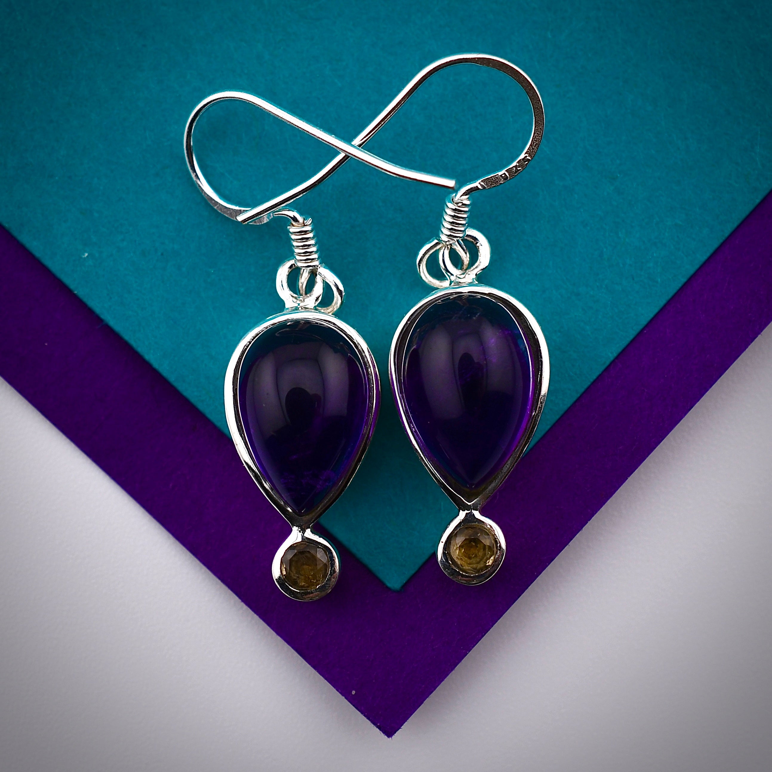 Amethyst Cabochon Earrings