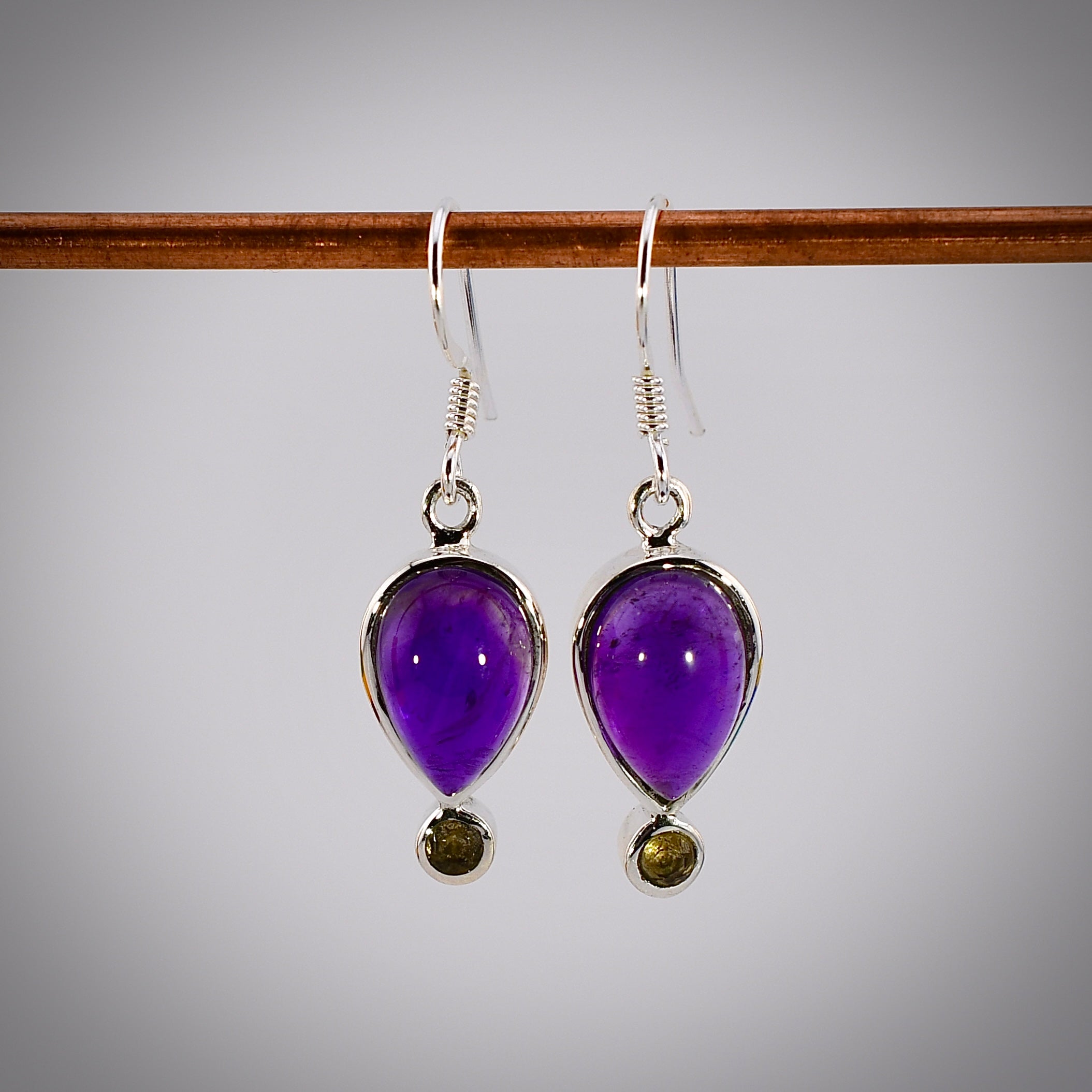 Amethyst Cabochon Earrings