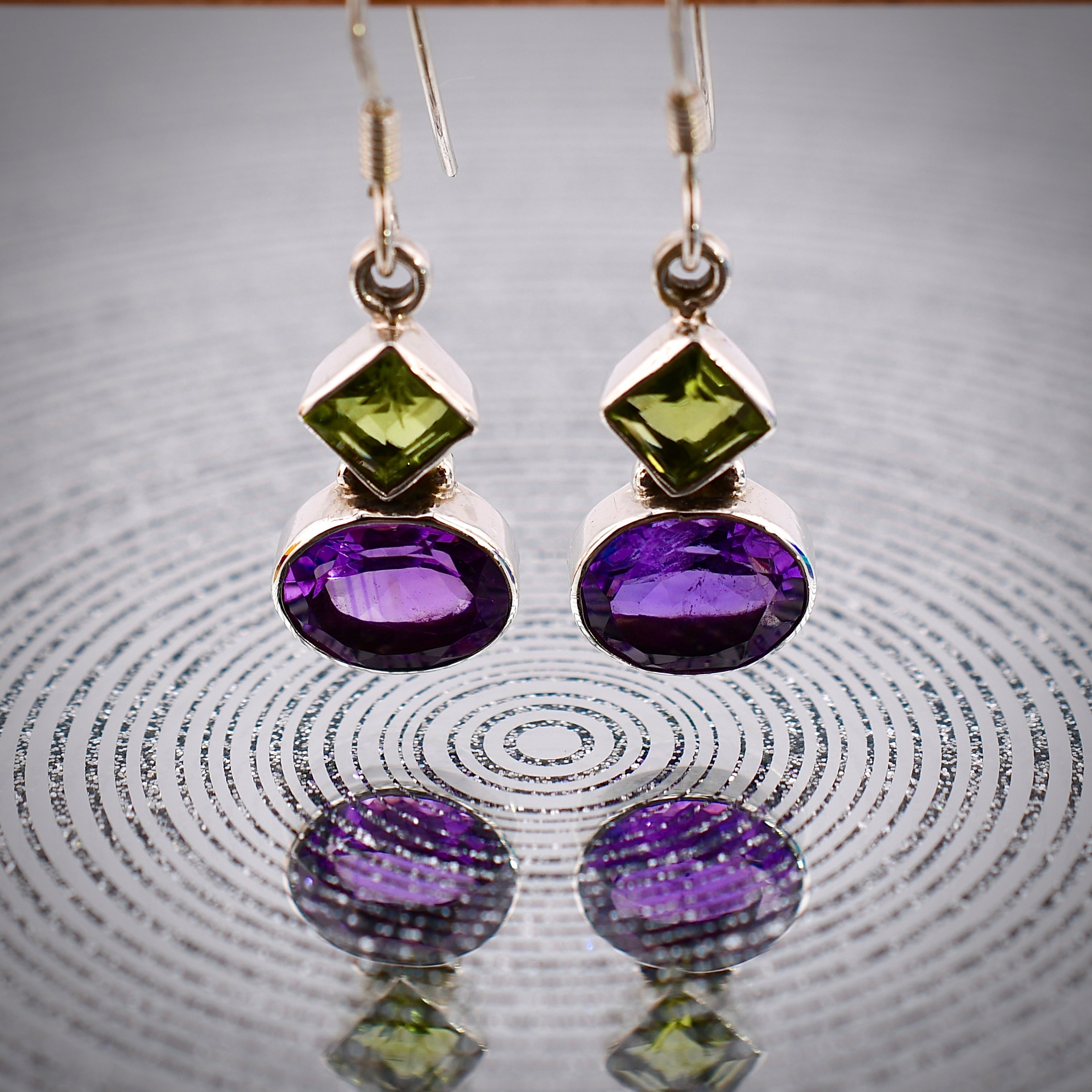 Amethyst & Peridot Earrings