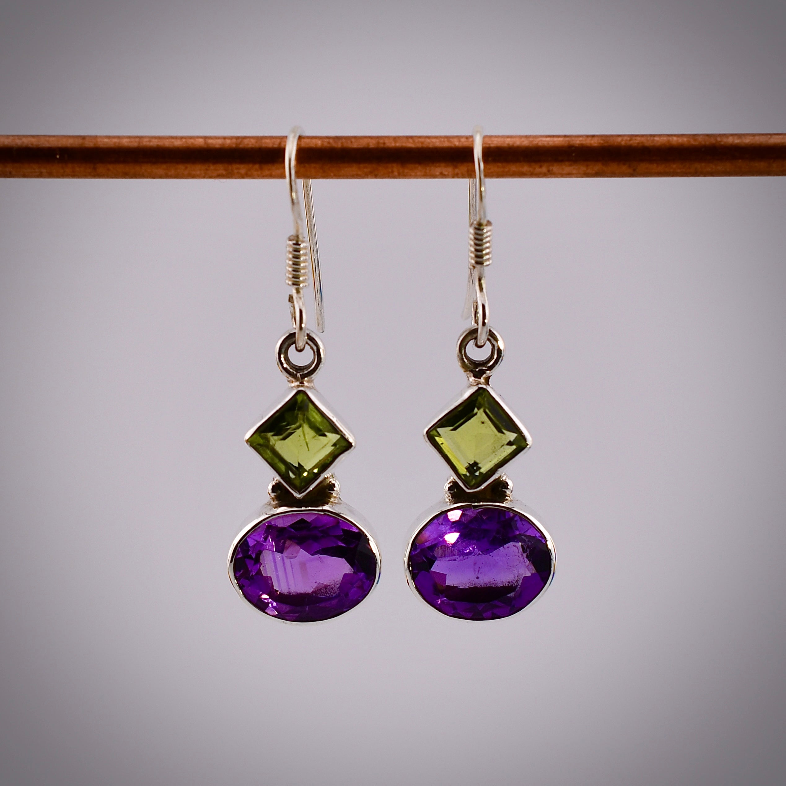 Amethyst & Peridot Earrings