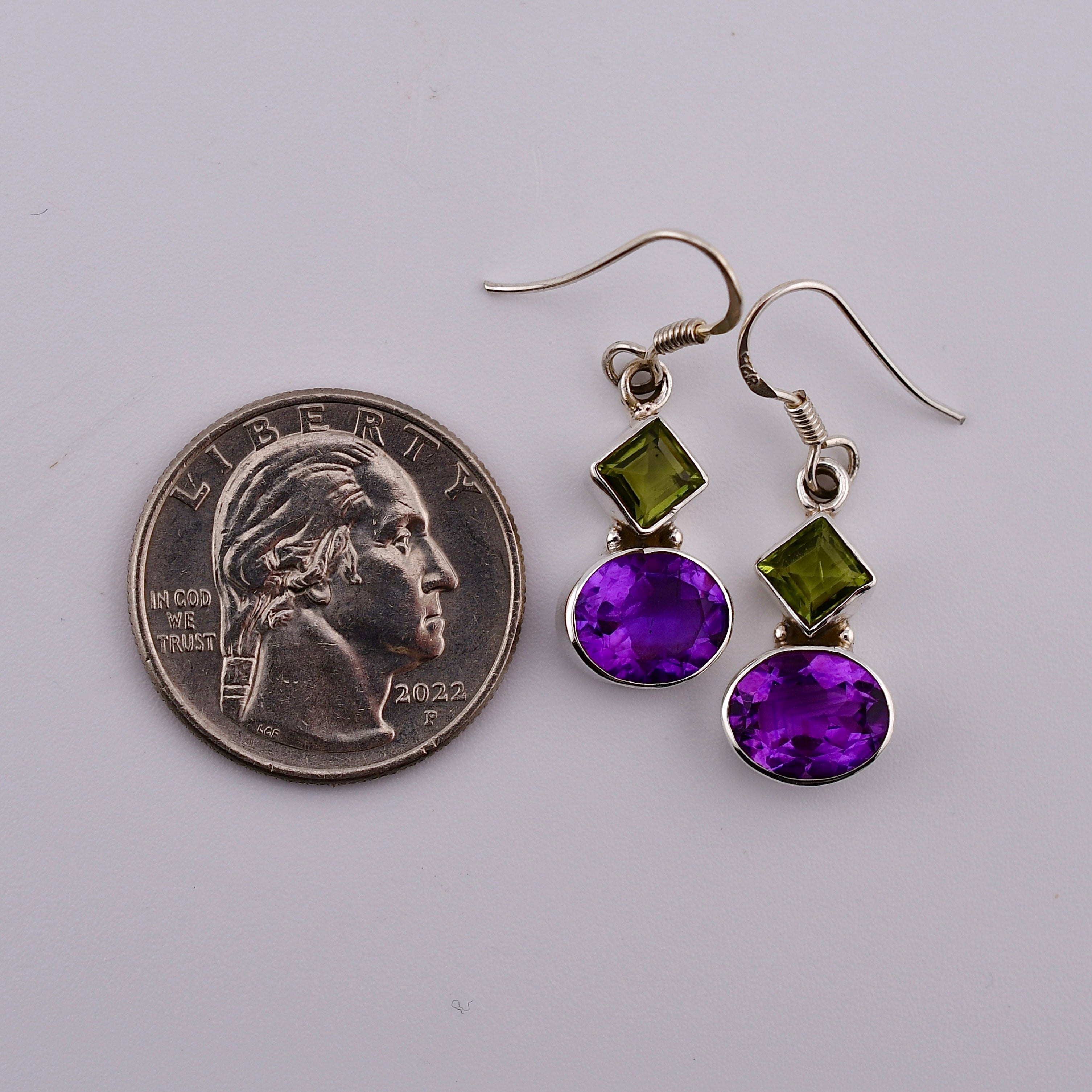 Amethyst & Peridot Earrings