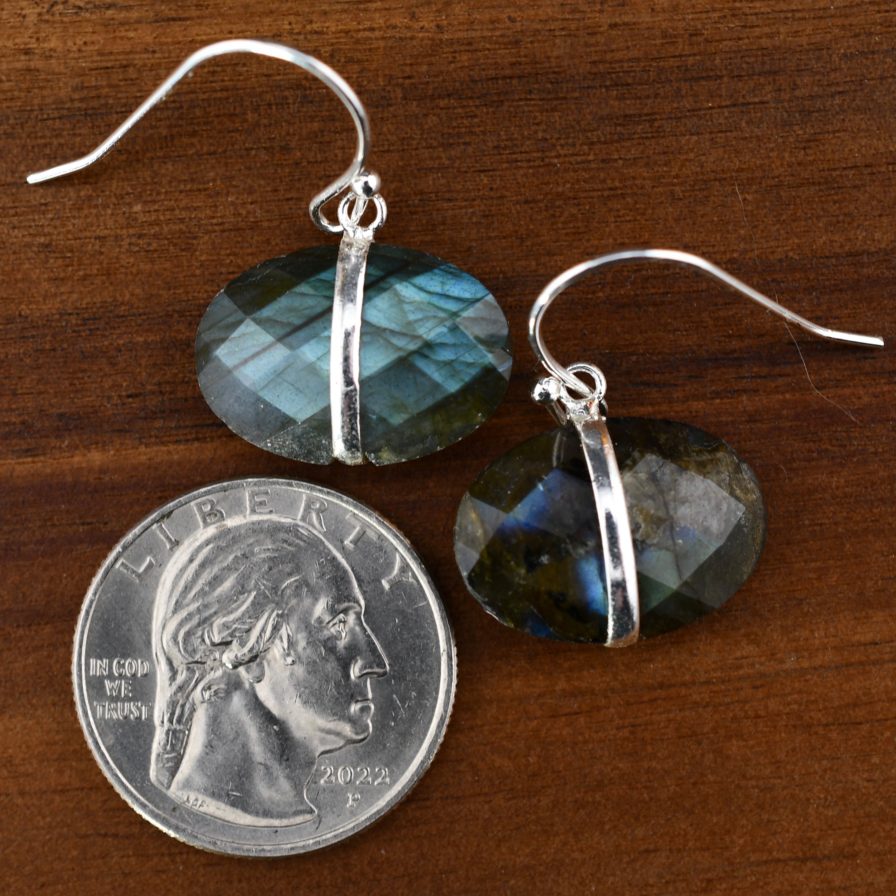 Belted Labradorite Earrings by Harold & Hazel