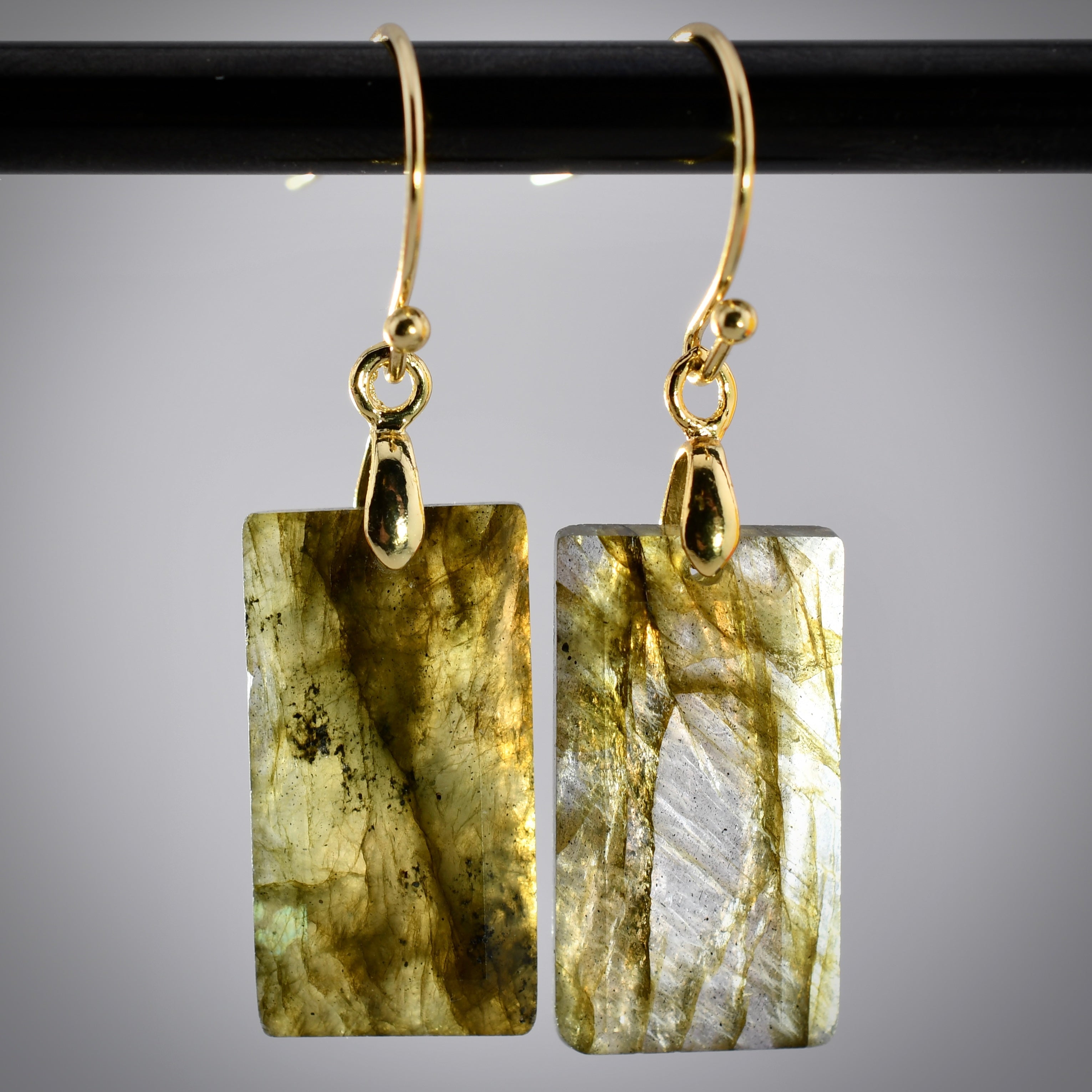 Beveled Earrings in Labradorite by Harold & Hazel