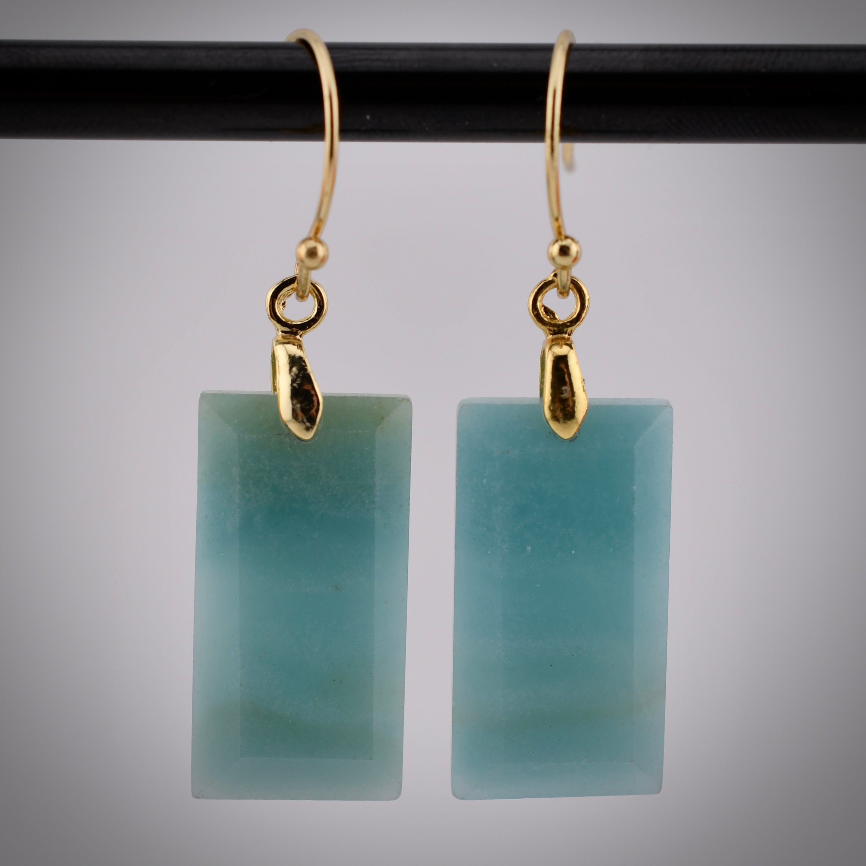 Beveled Earrings in Amazonite by Harold & Hazel